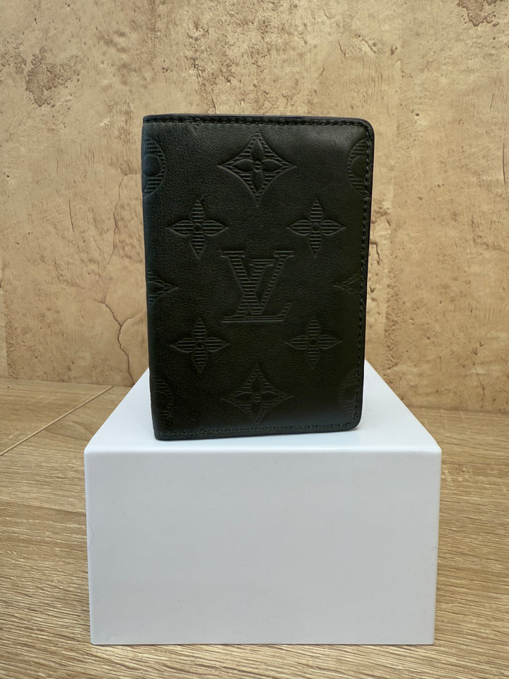 Louis Vuitton Olive Green Shadow Leather  Pocket Organizer