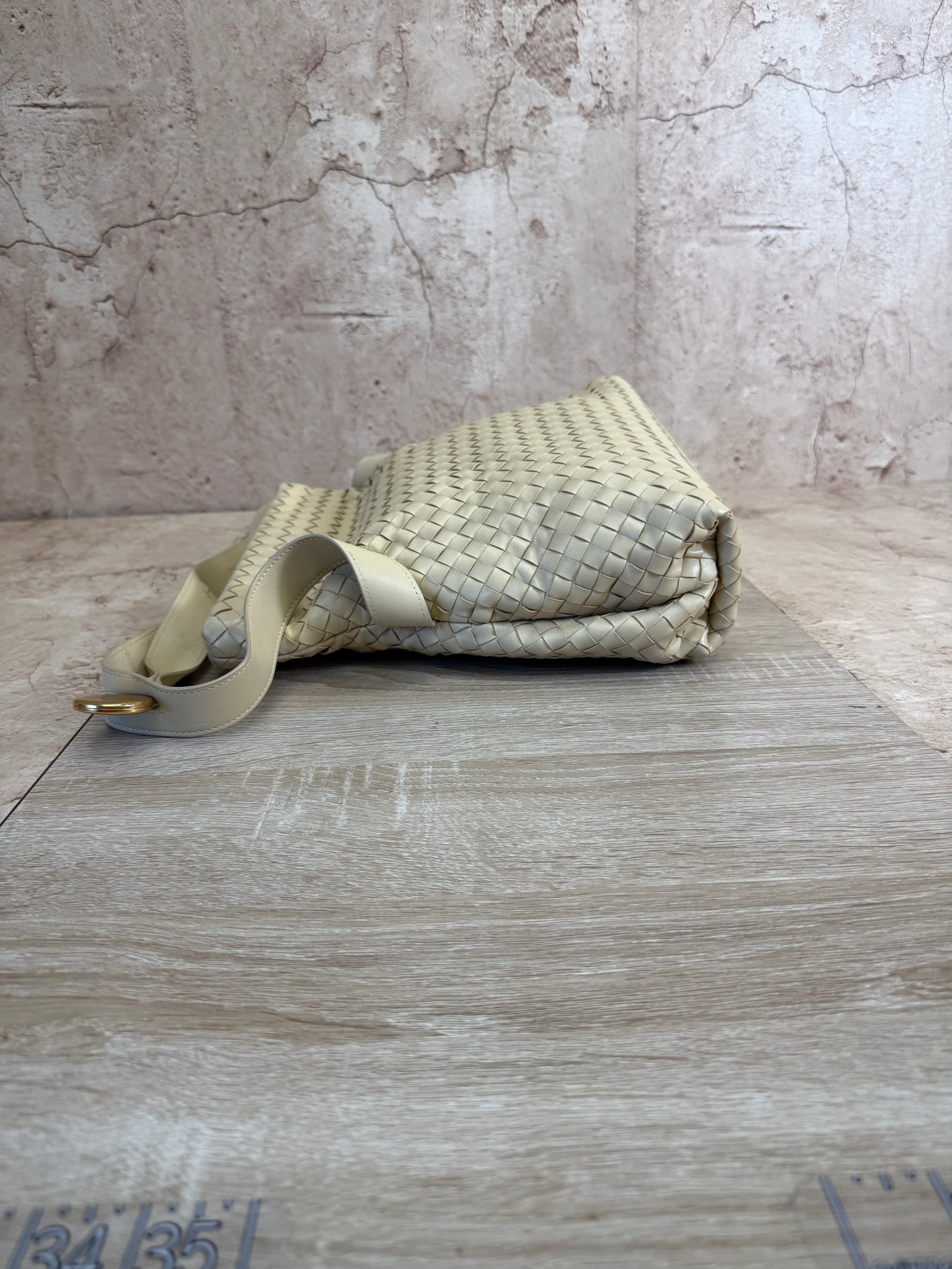 Bottega Veneta Cream Leather Crossbody with Medallions