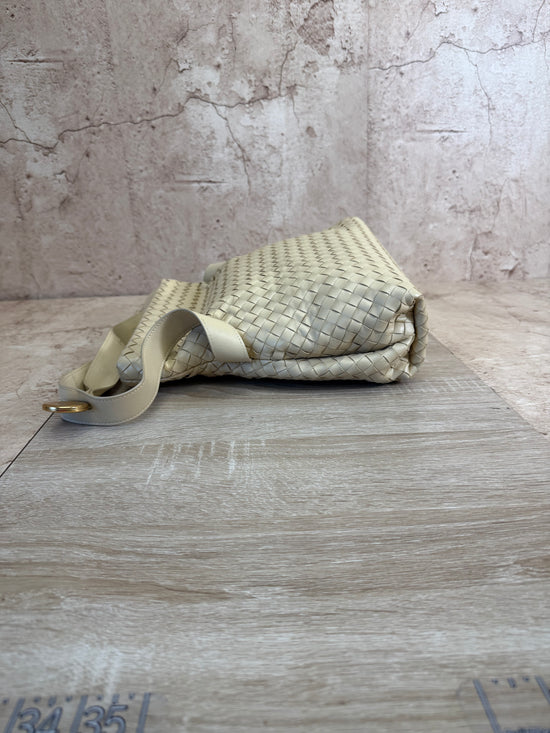 Bottega Veneta Cream Leather Crossbody with Medallions
