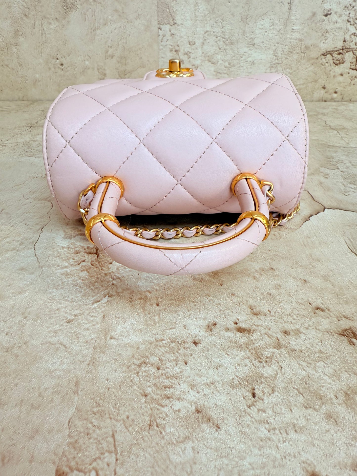 Chanel Pink Mini Square Top Handle Bag