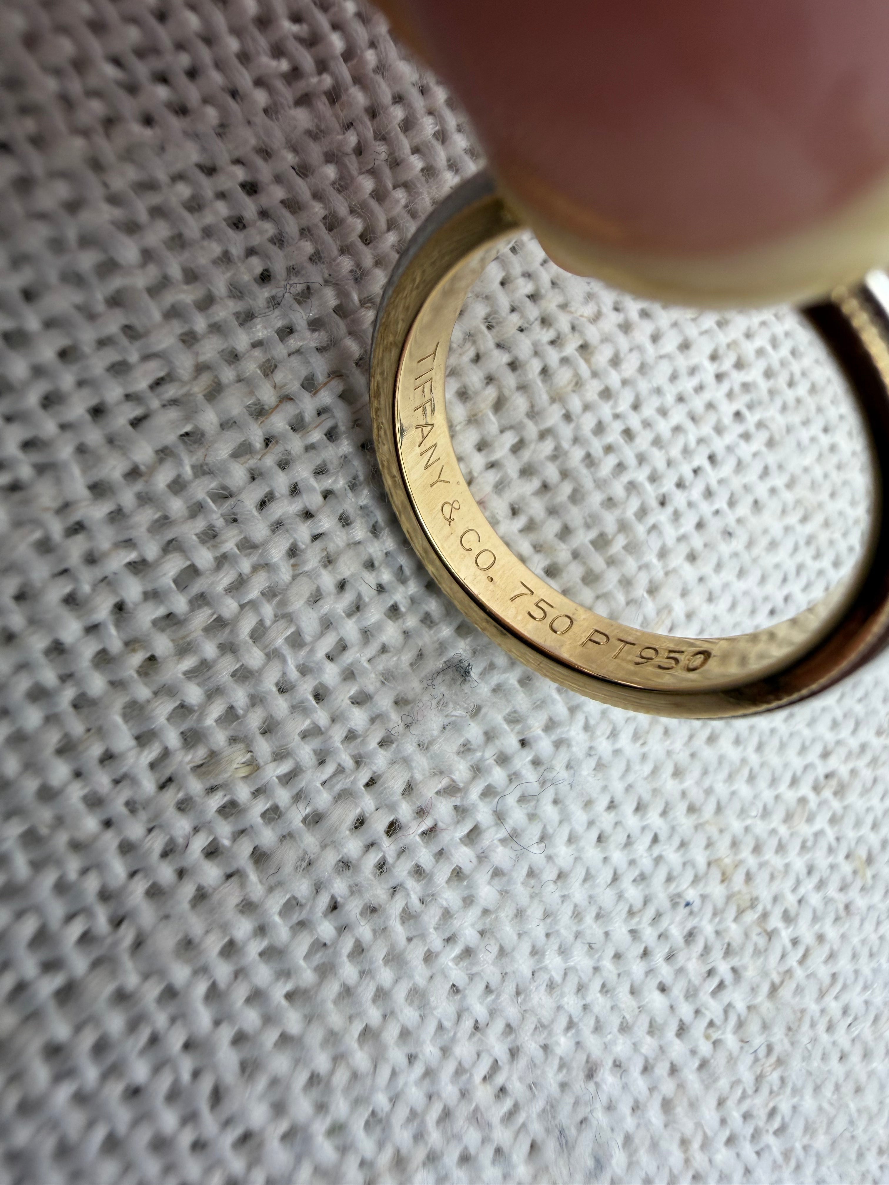 Tiffany & Co. Platinum & 18k Yellow Gold 3mm Ring Size 5