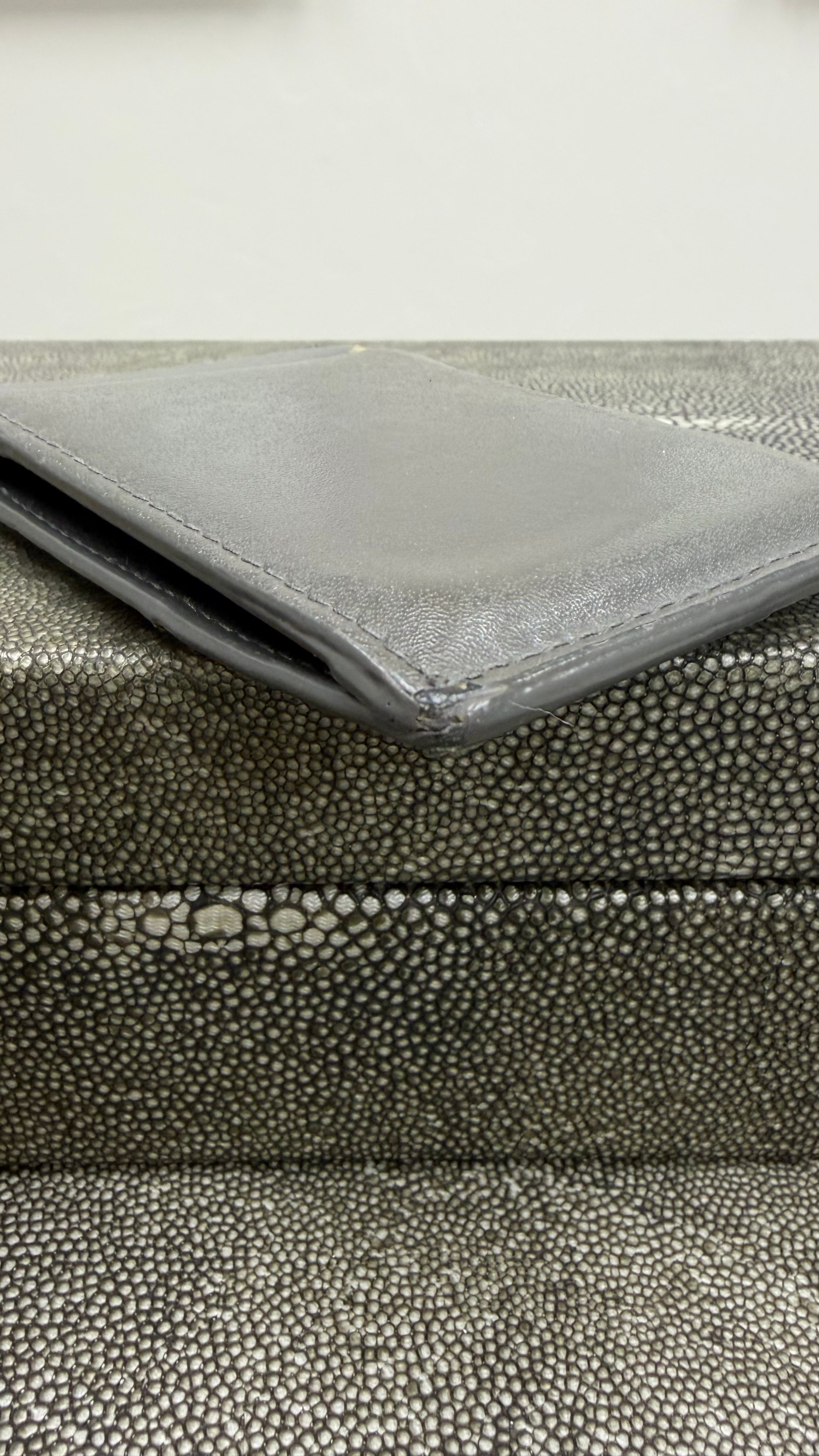 Bottega Veneta Grey Leather Cassette Card Holder