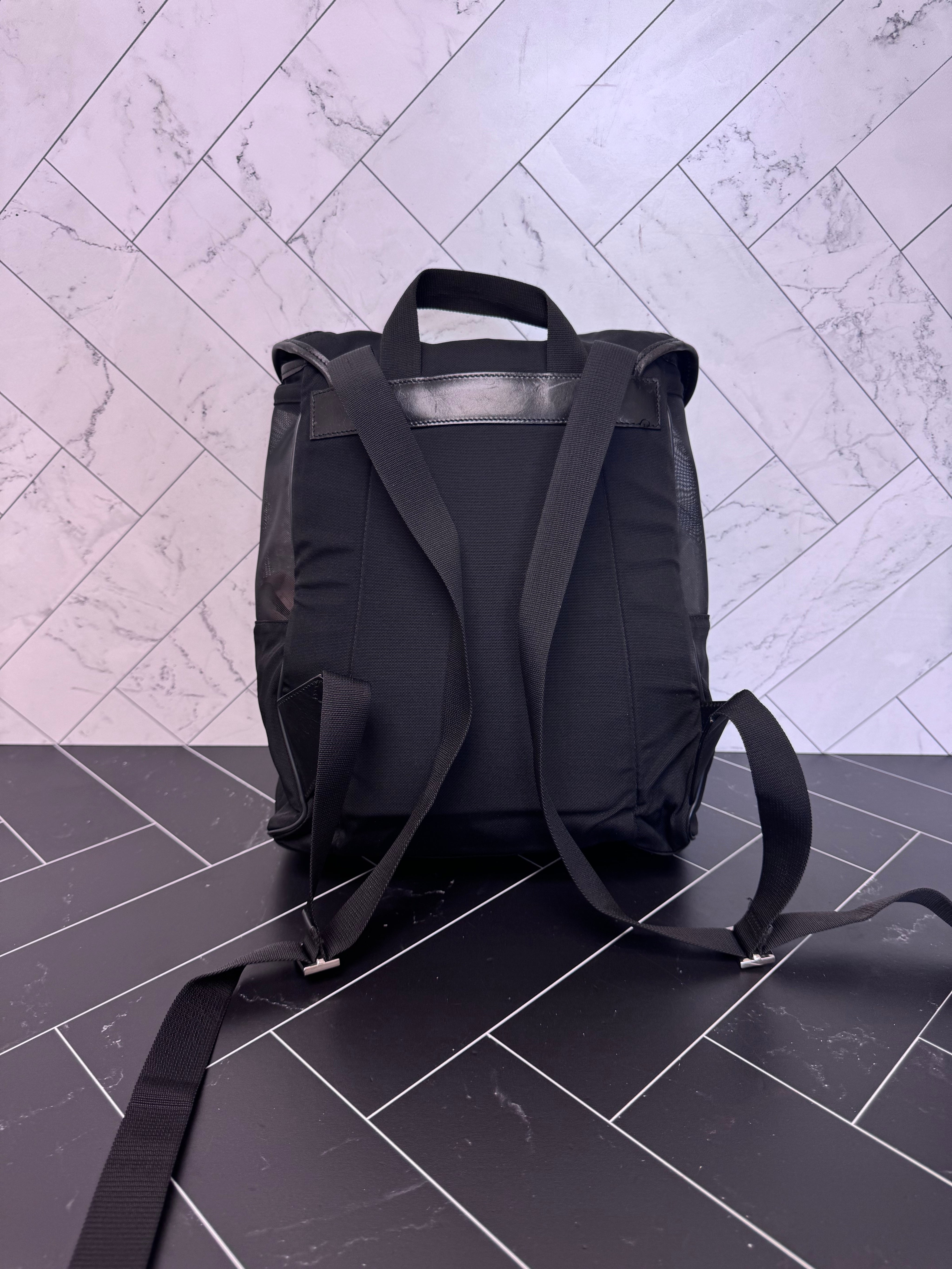 Gucci Black Canvas & Mesh Backpack