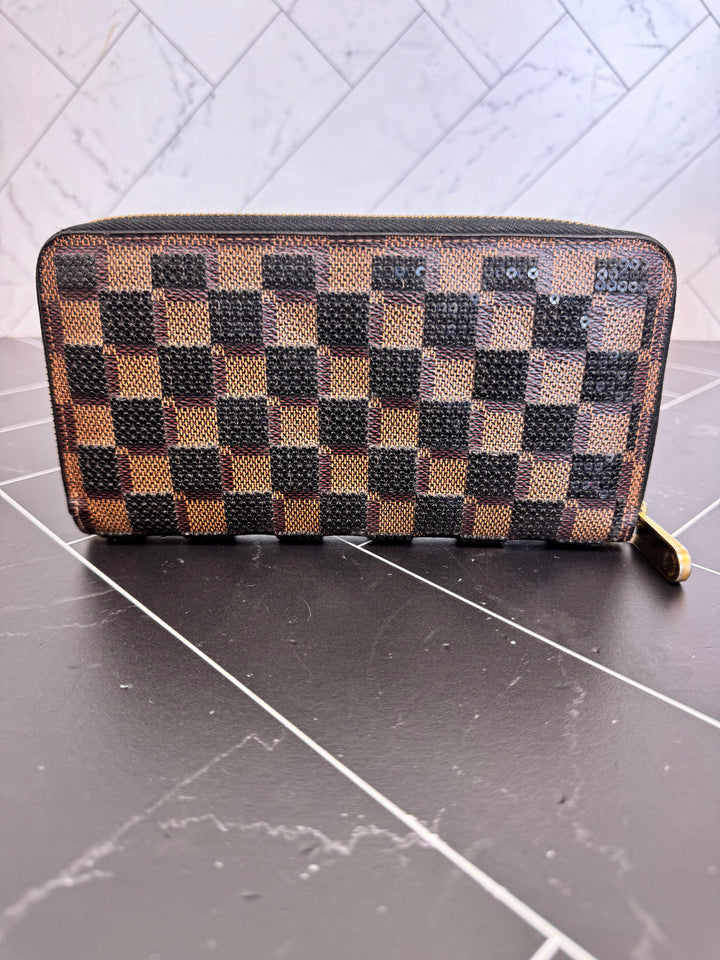 Louis Vuitton Damier Ebene Paillettes Zippy Wallet