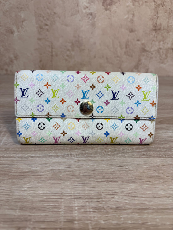 Louis Vuitton White Multicolore Monogram Sarah Wallet