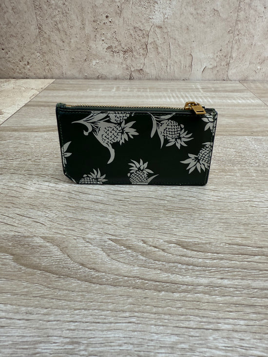 Saint Laurent YSL Green Leather Pineapple Zip Card Coin Case