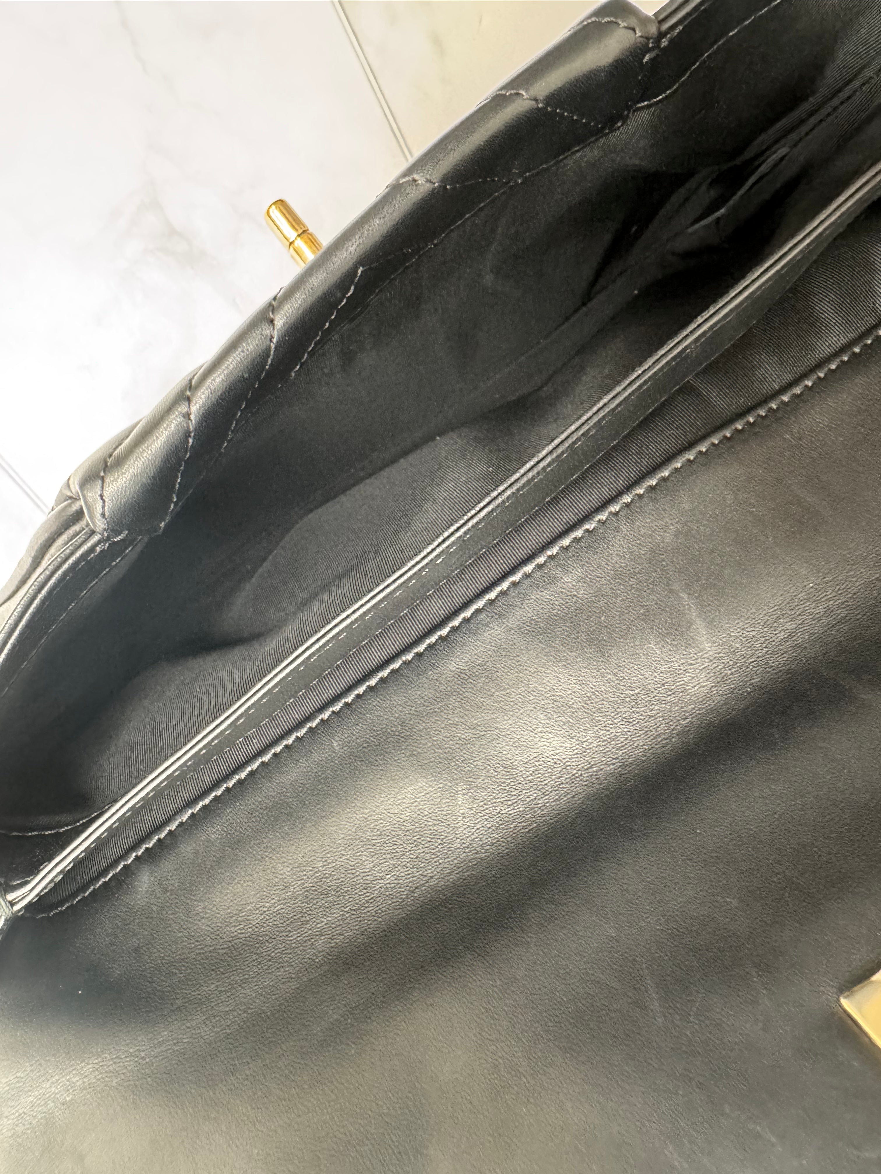 Chanel Black Quilted Leather Fold Up Again Clutch Bag