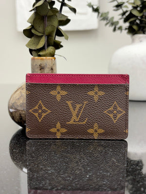 Louis Vuitton Monogram & Fuchsia Card Holder