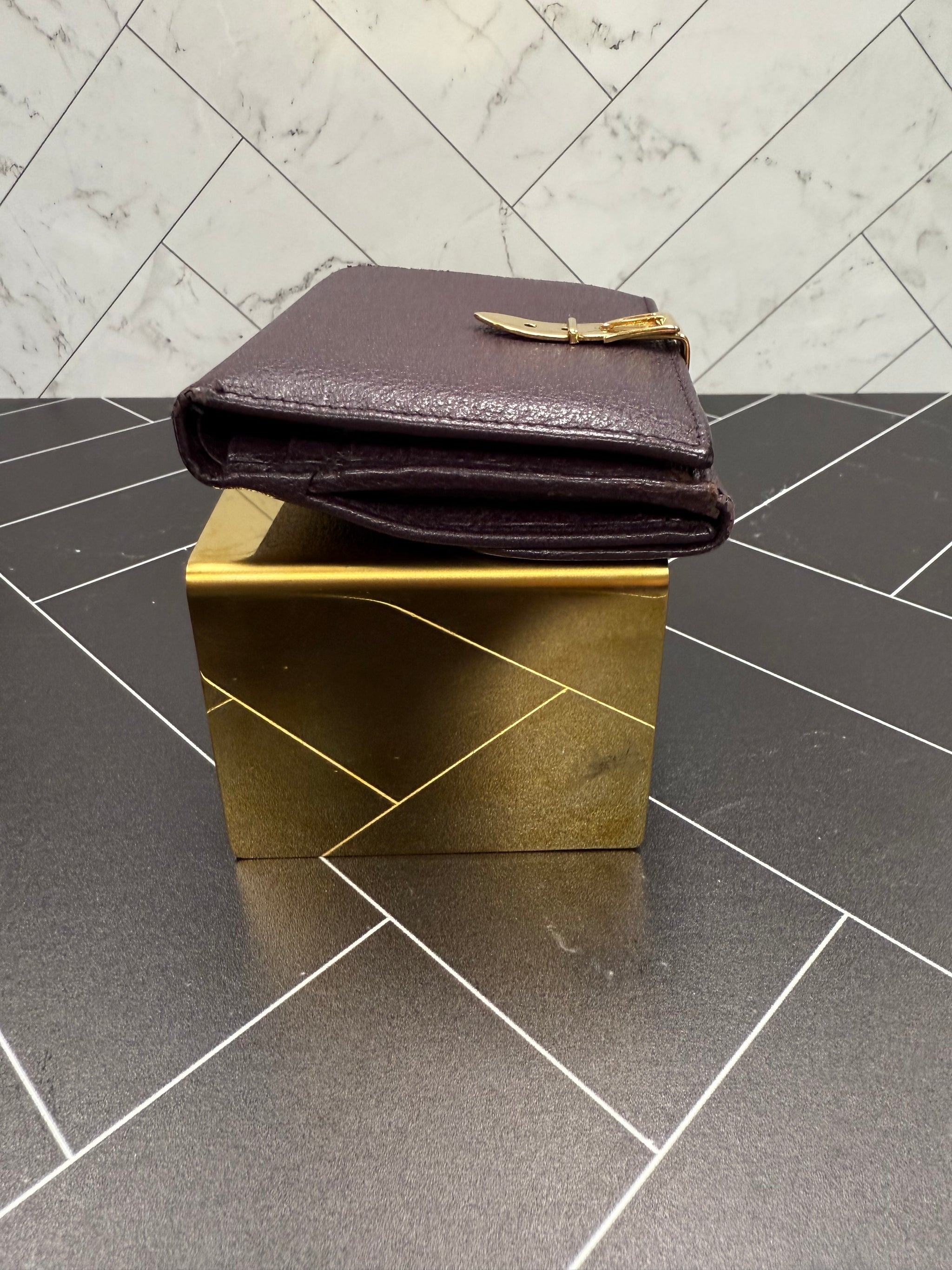 Gucci Plum Leather Compact Wallet