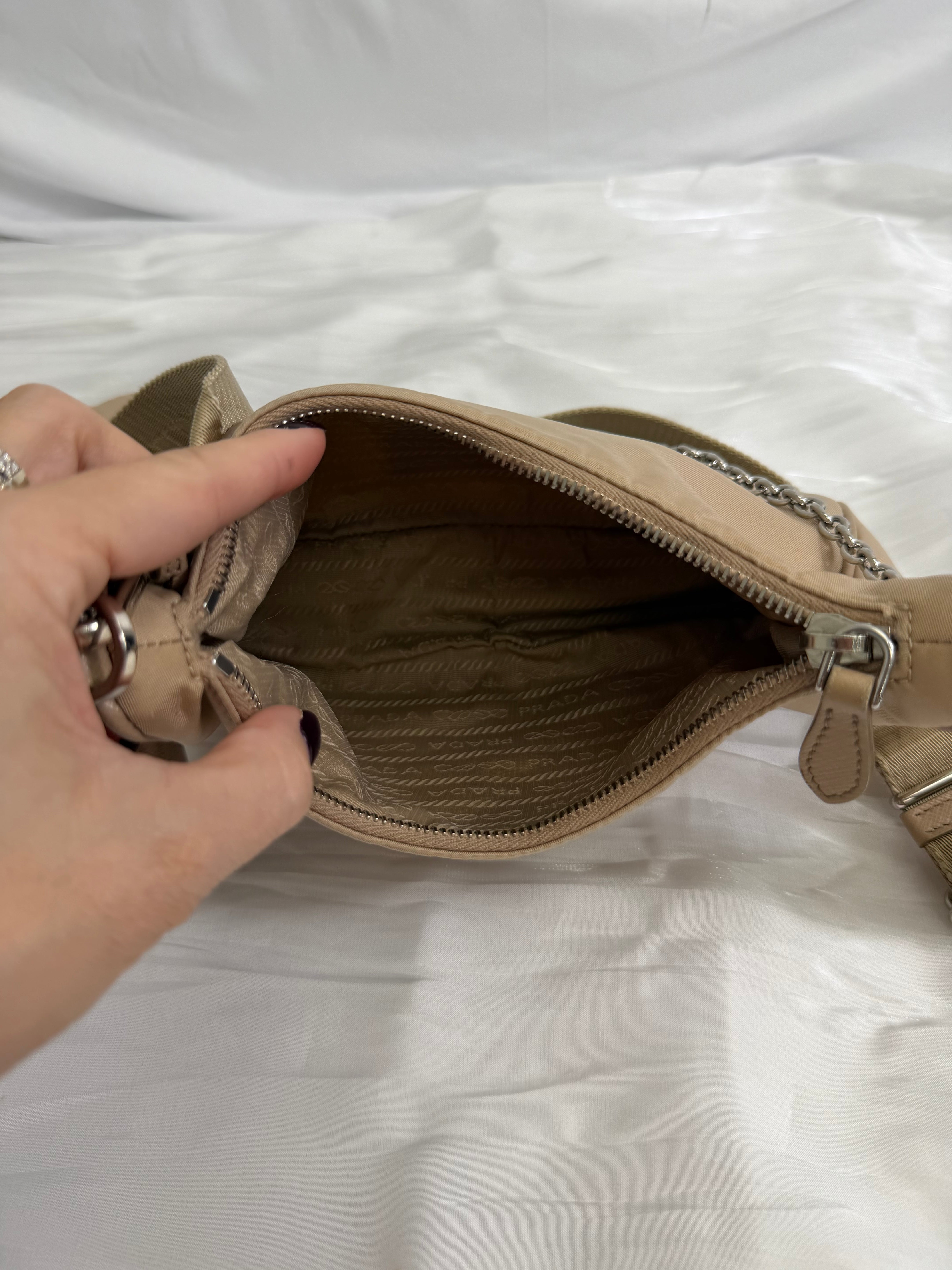 Prada Beige Nylon Re Edition 2005 Crossbody