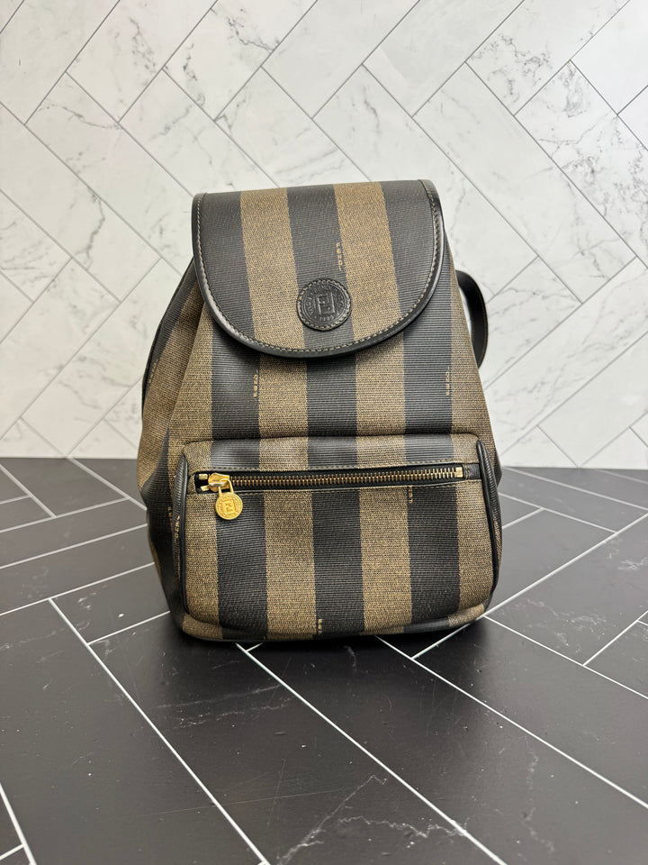 Fendi Coated Canvas Pequin Backpack