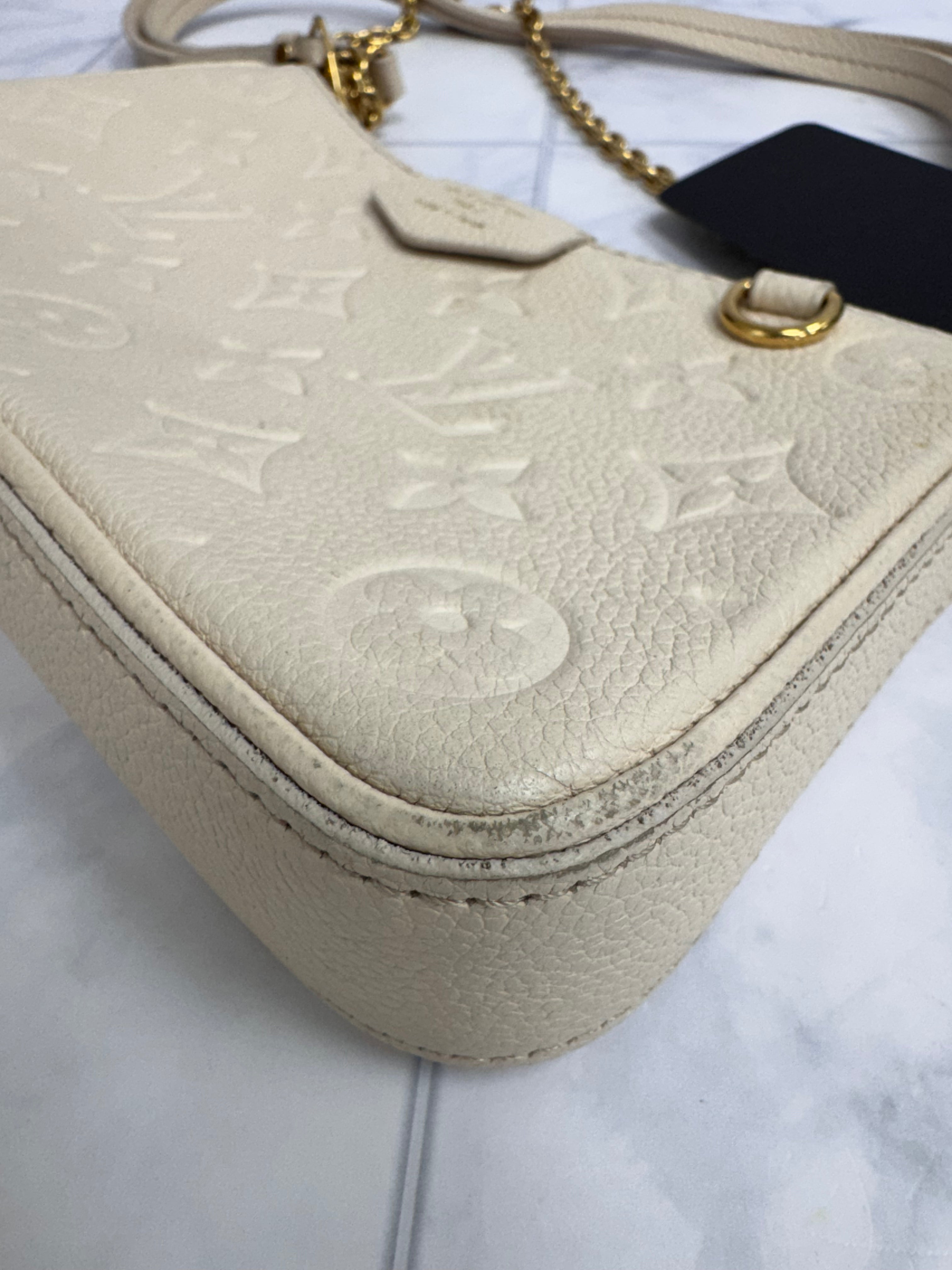 Louis Vuitton Cream Monogram Empreinte Easy Pouch On Strap Shoulder Bag