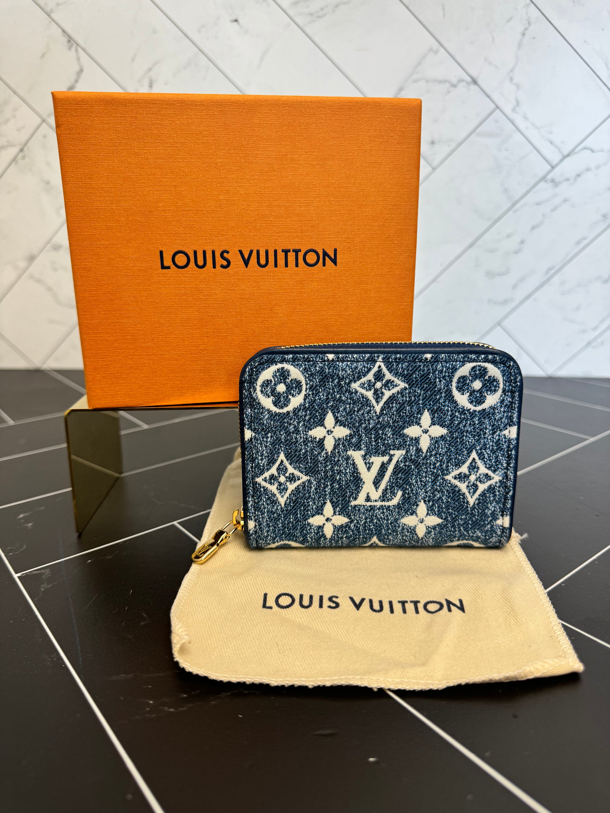 BRAND NEW- Louis Vuitton Denim Monogram Zippy Compact Wallet