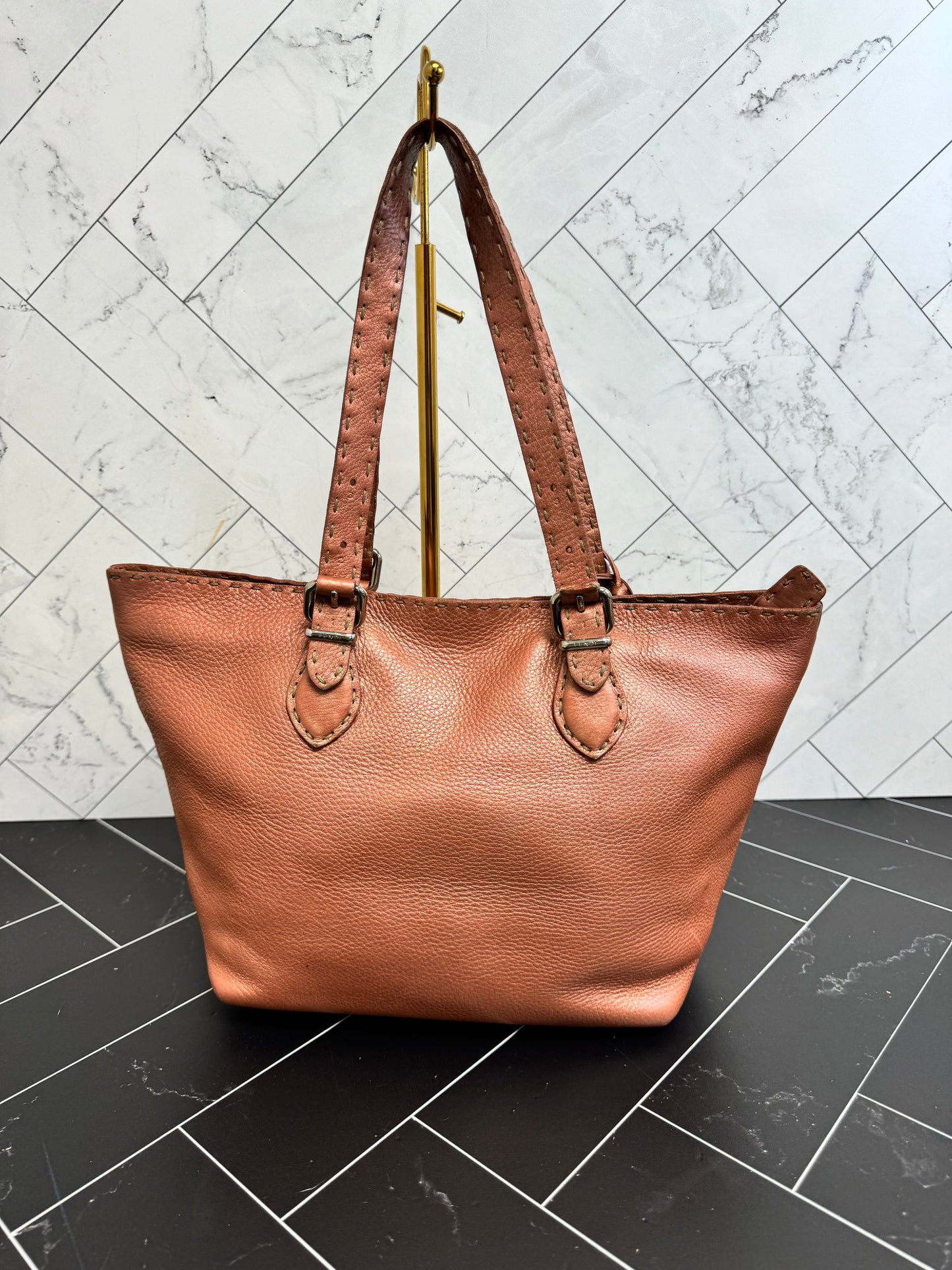 Fendi Metallic Pink Tote Bag