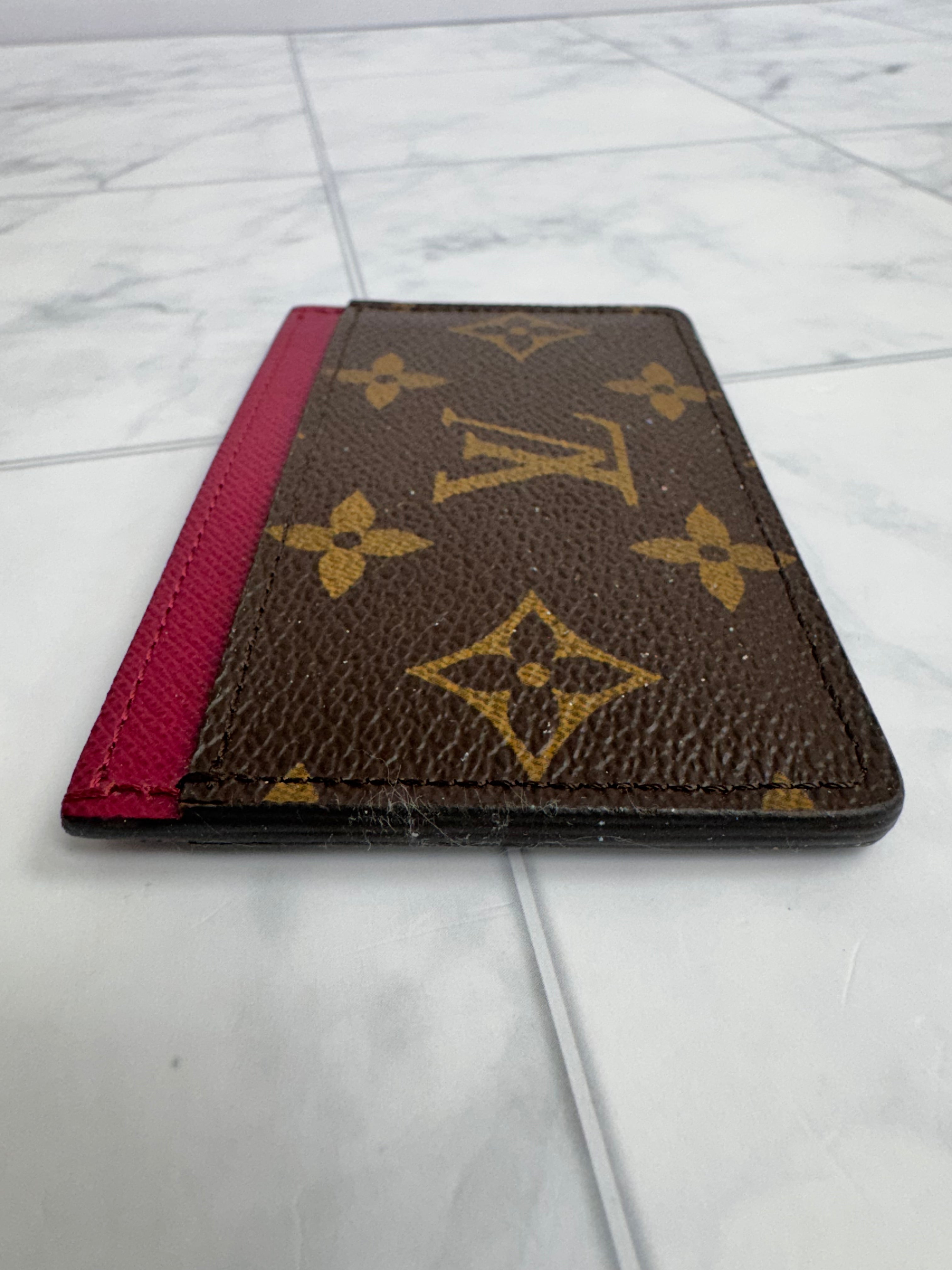 Louis Vuitton Monogram And Fuchsia Card Case
