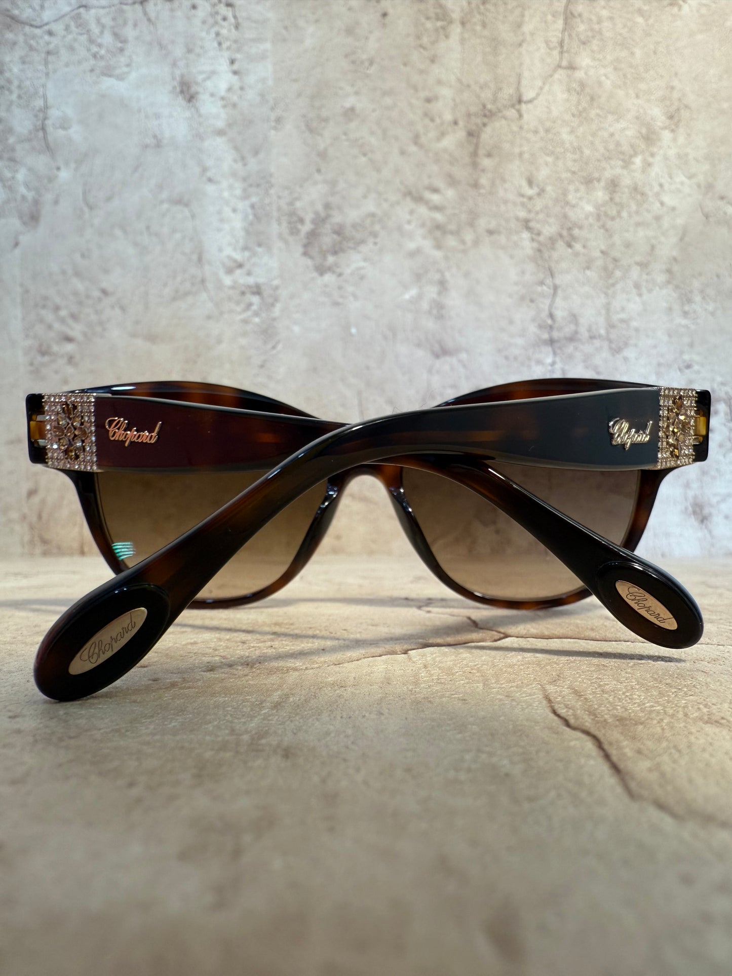 BRAND NEW Chopard Tortoise Brown Black Sunglasses