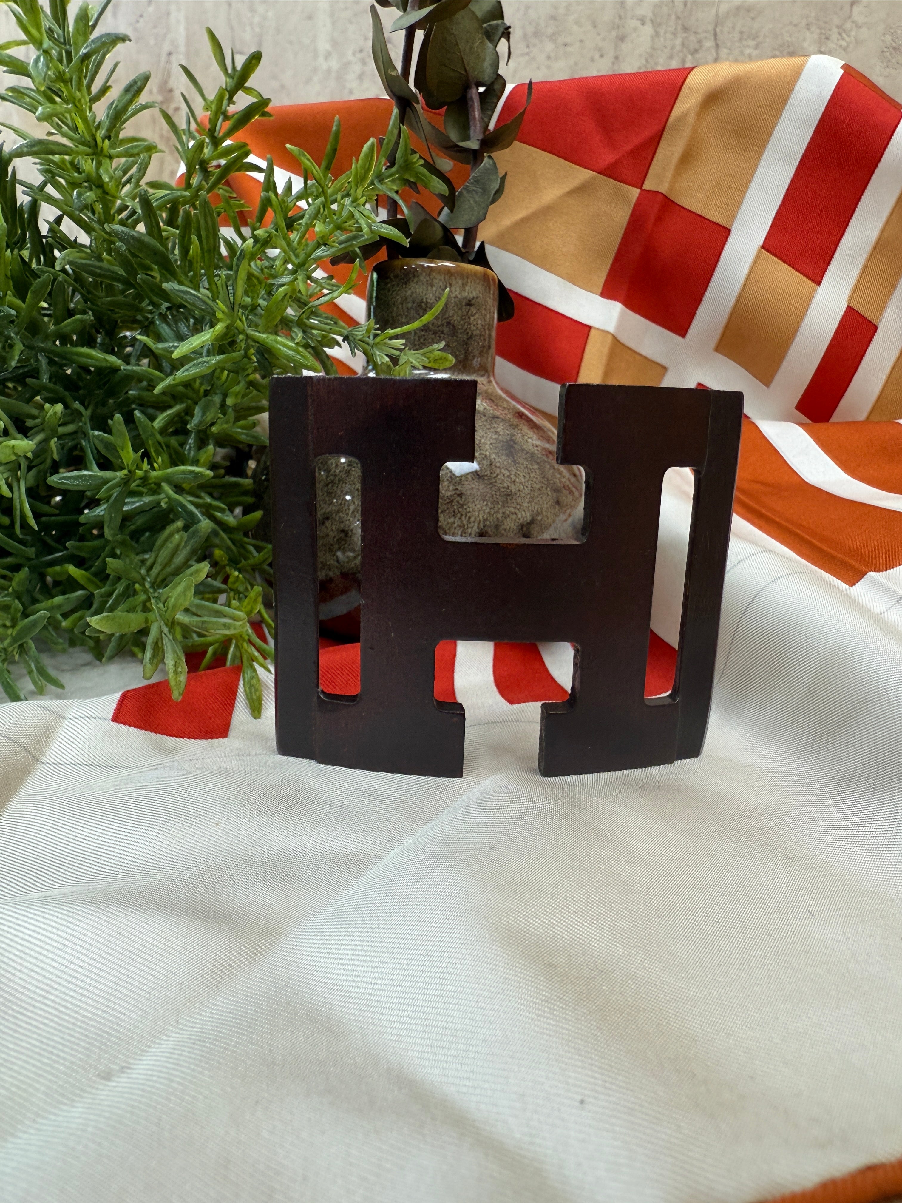 Hermes Dark Wooden H Scarf Holder