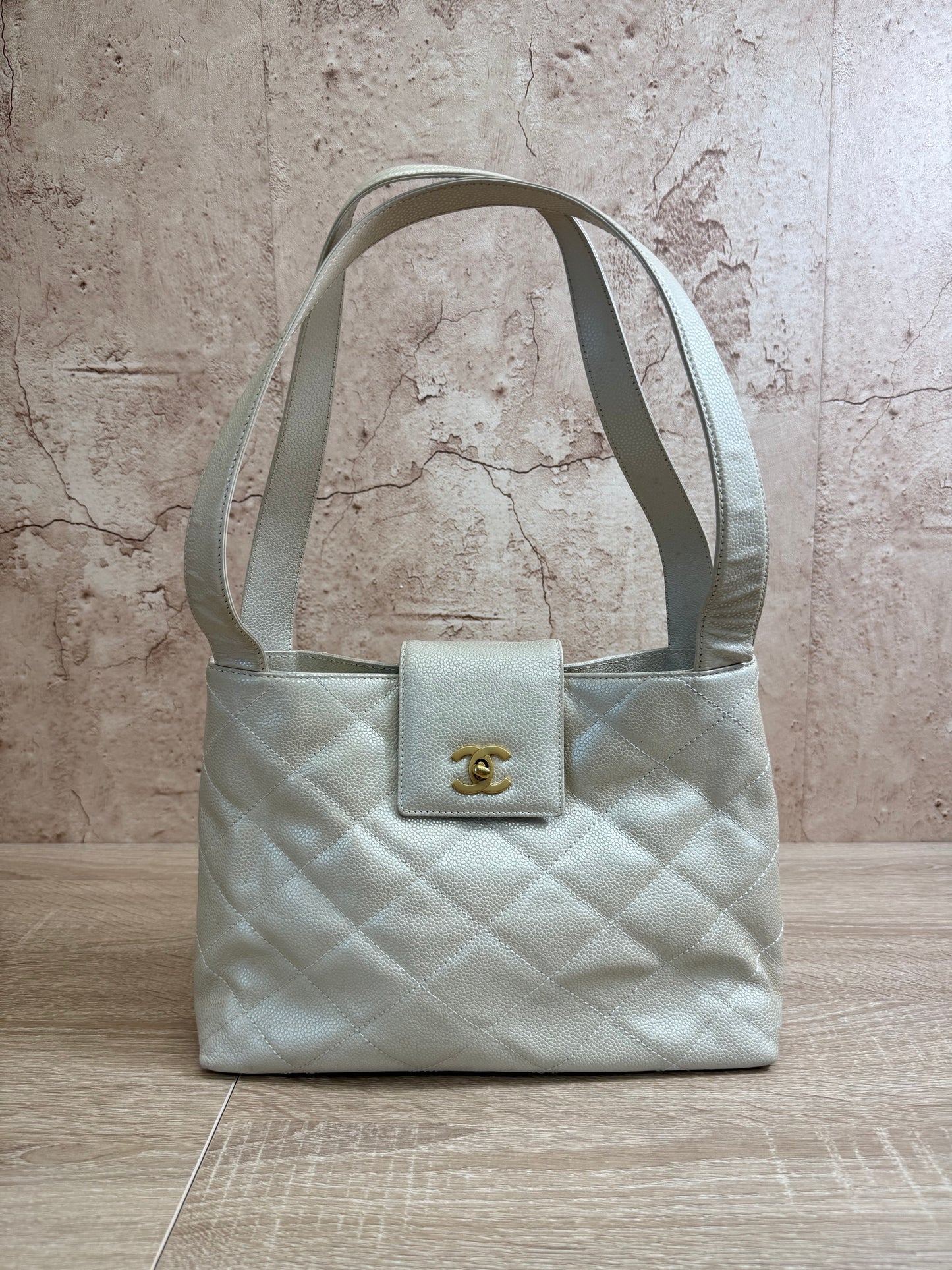Chanel Pearl Quilted Caviar Shoulder Bag