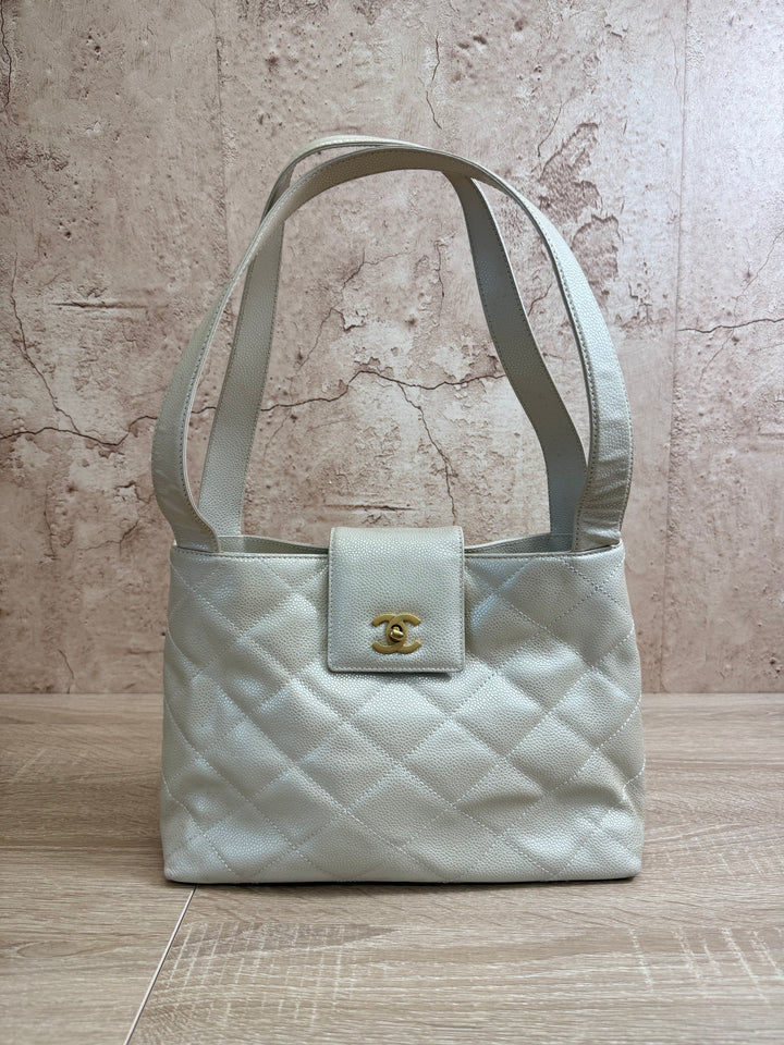 Chanel Pearl Quilted Caviar Shoulder Bag