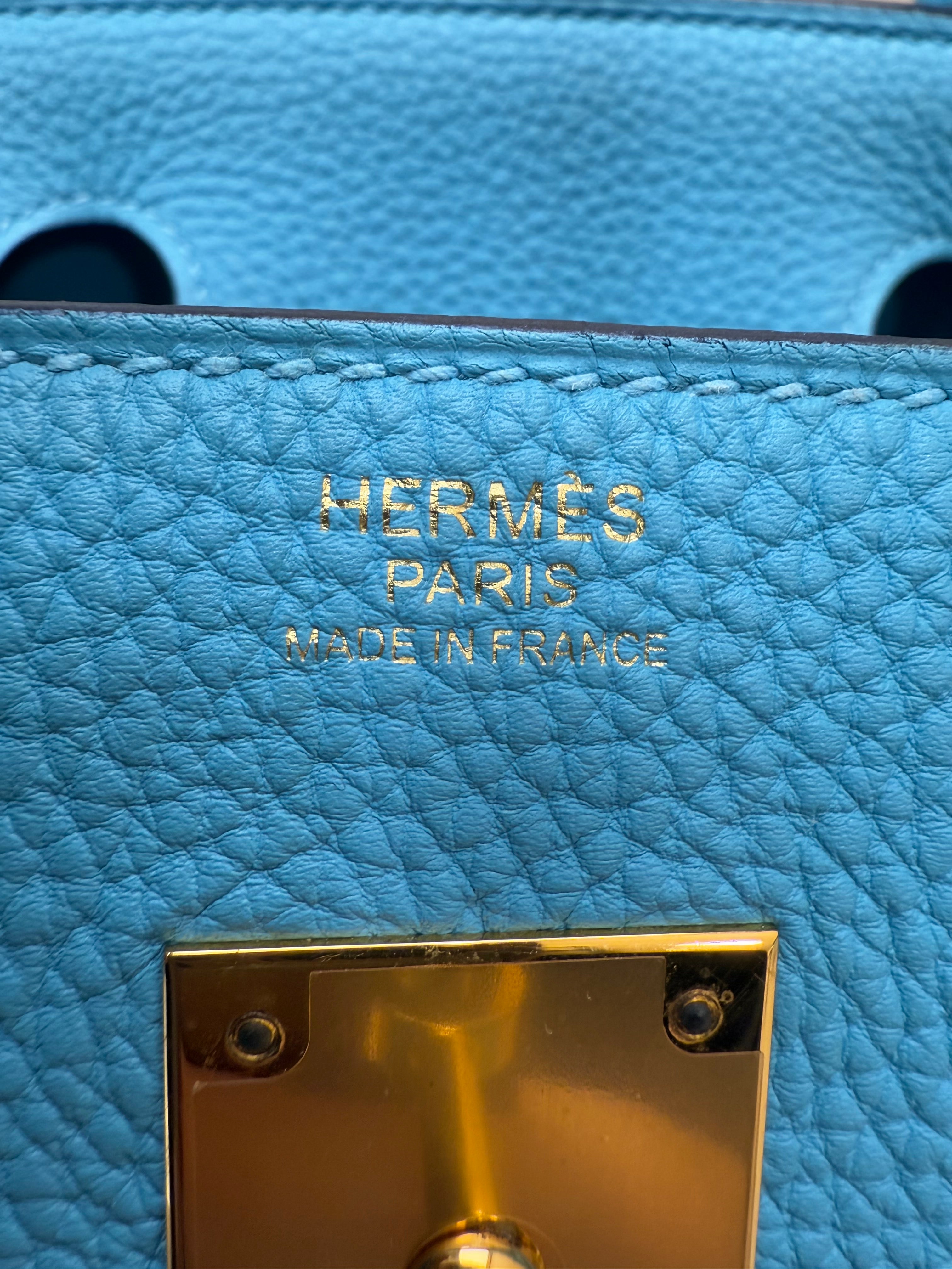 Hermes Bleu de Nord Togo Leather Birkin 30 with Gold Hardware