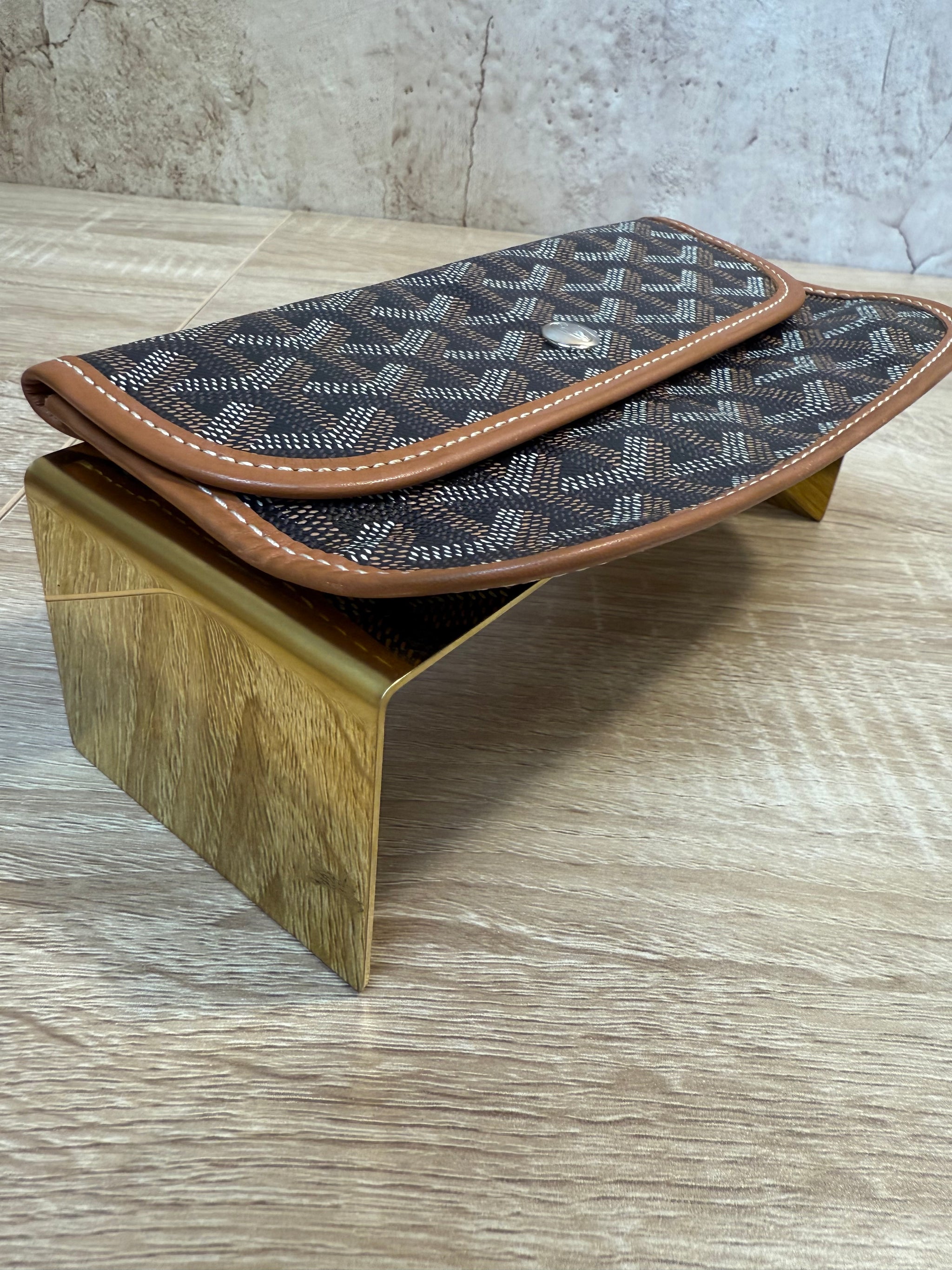 Goyard Black & Brown  Goyardine Leather Pouch