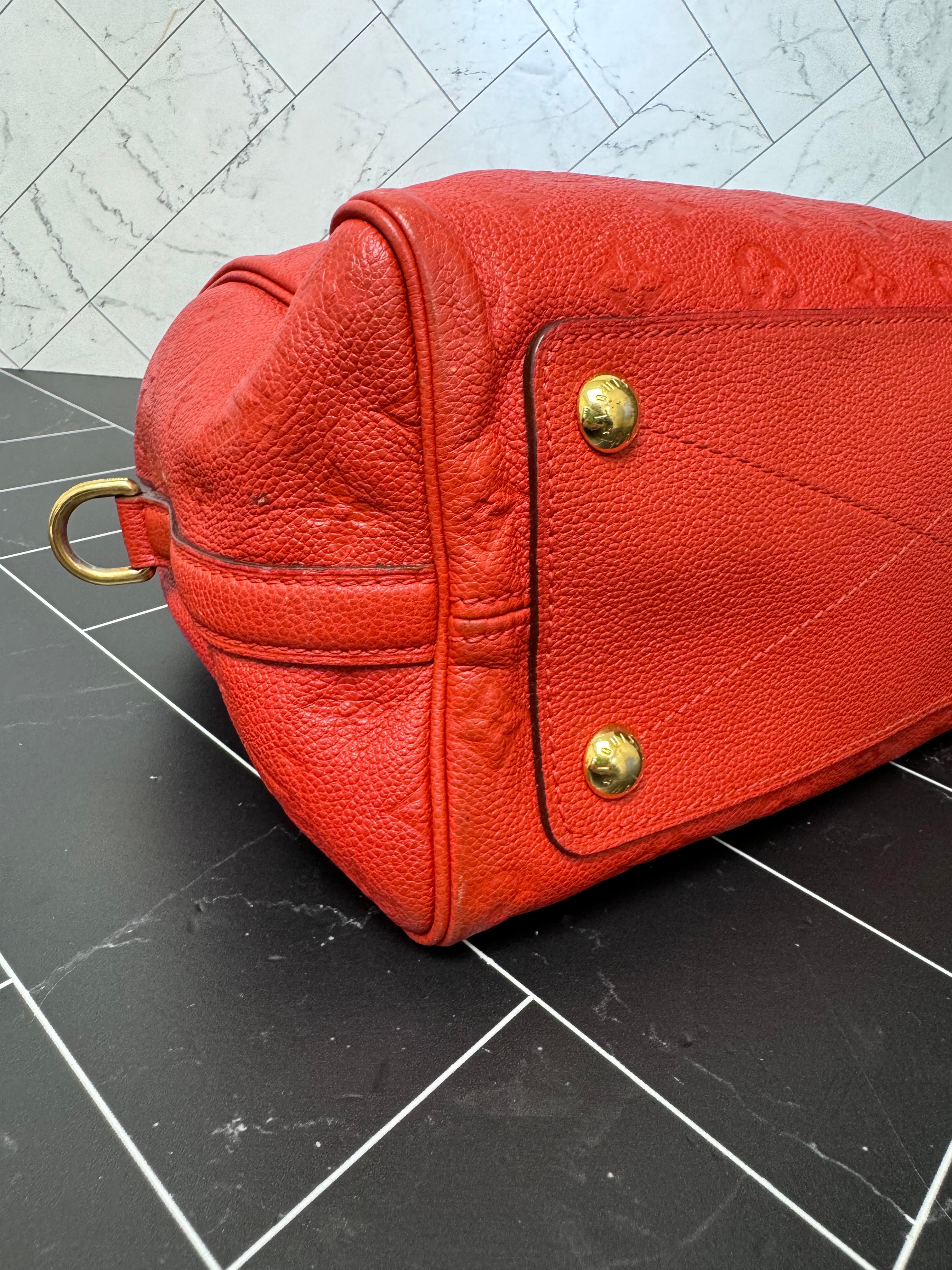 Louis Vuitton Red Empreinte Speedy 25 Bandouliere no strap