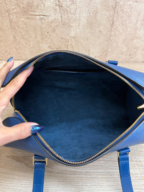 Louis Vuitton Blue Epi Soufflet Shoulder Bag