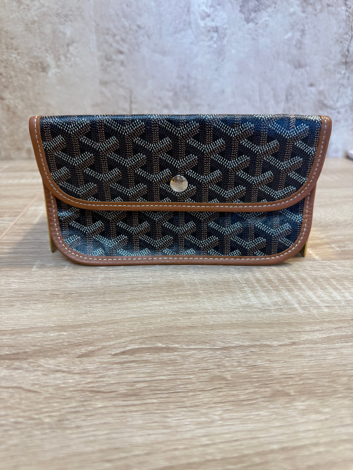 Goyard Black & Brown  Goyardine Leather Pouch