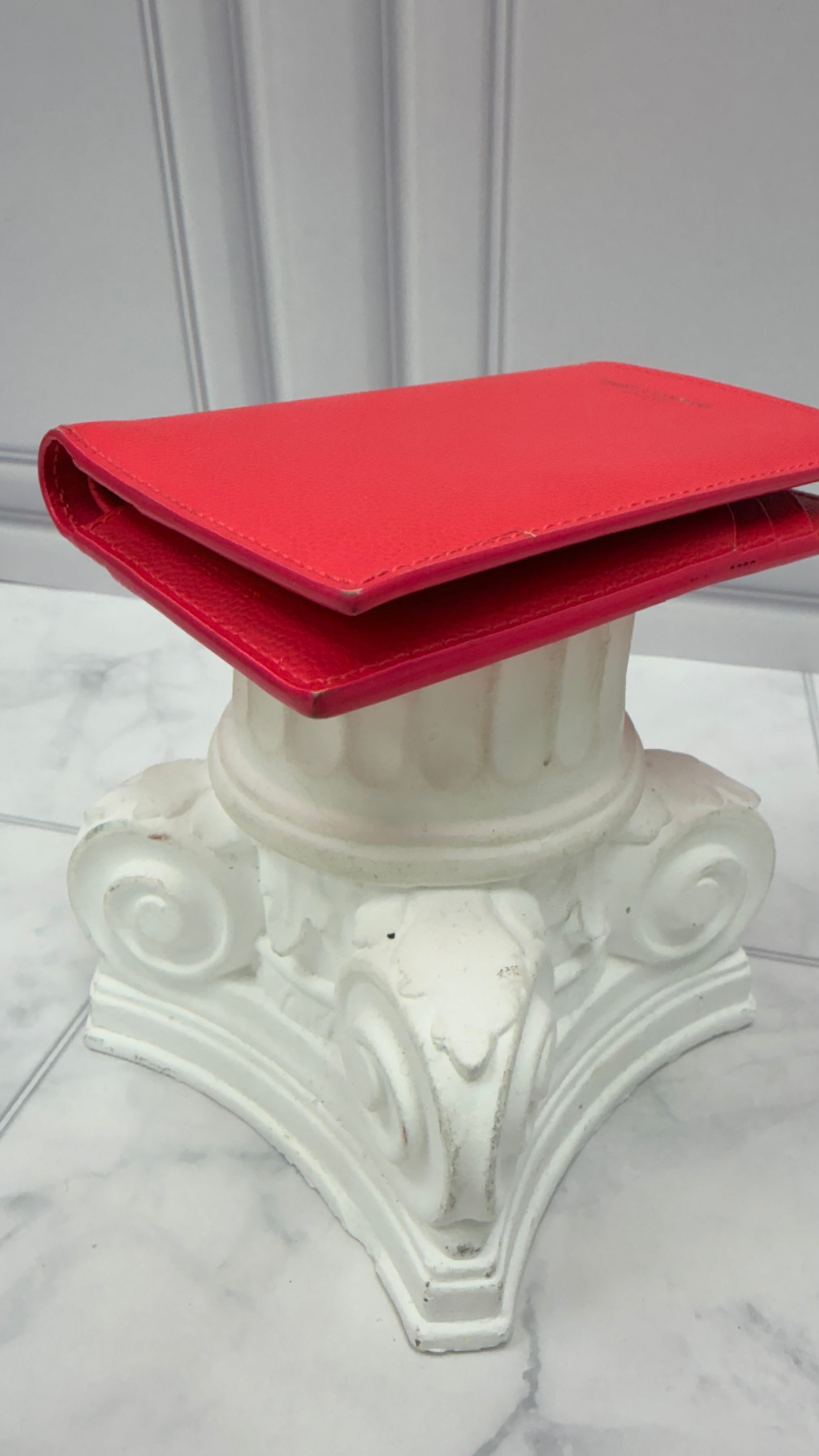 Saint Laurent YSL Hot Pink Pebbled Leather Card Case