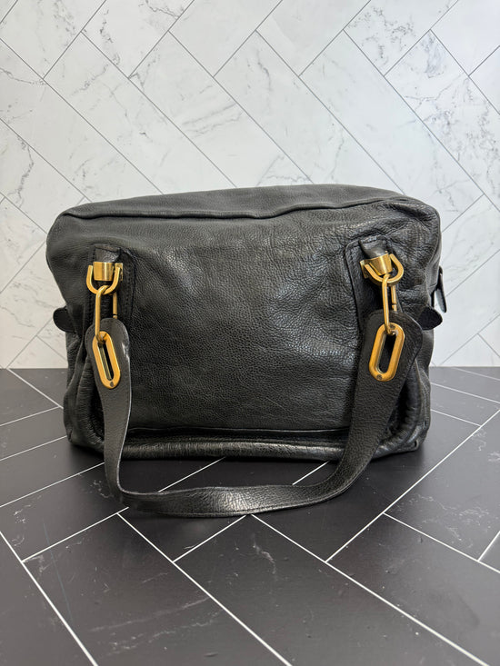 Chloé Black Leather Small Duffle Bag