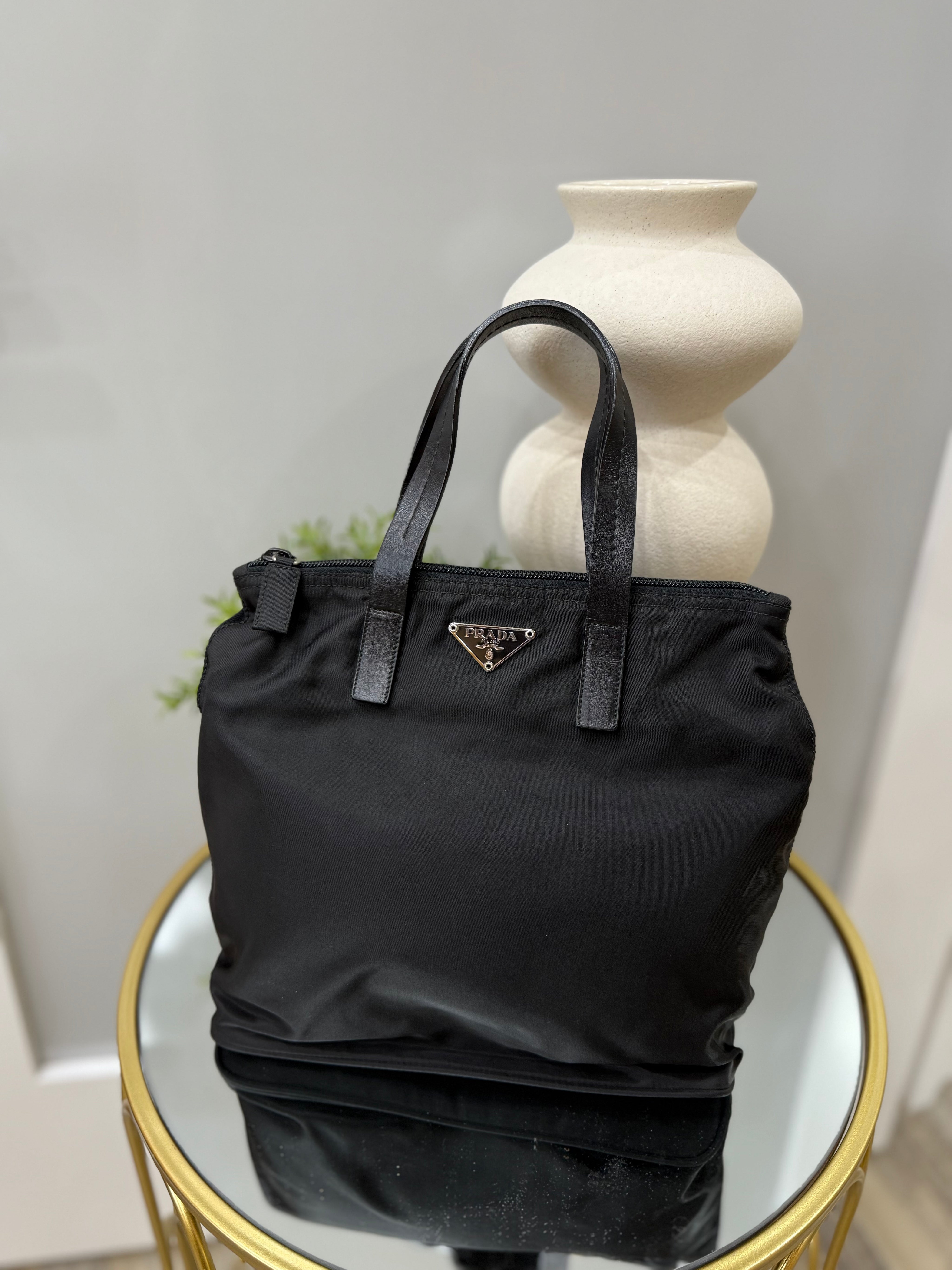 Prada Black Nylon Hand Bag