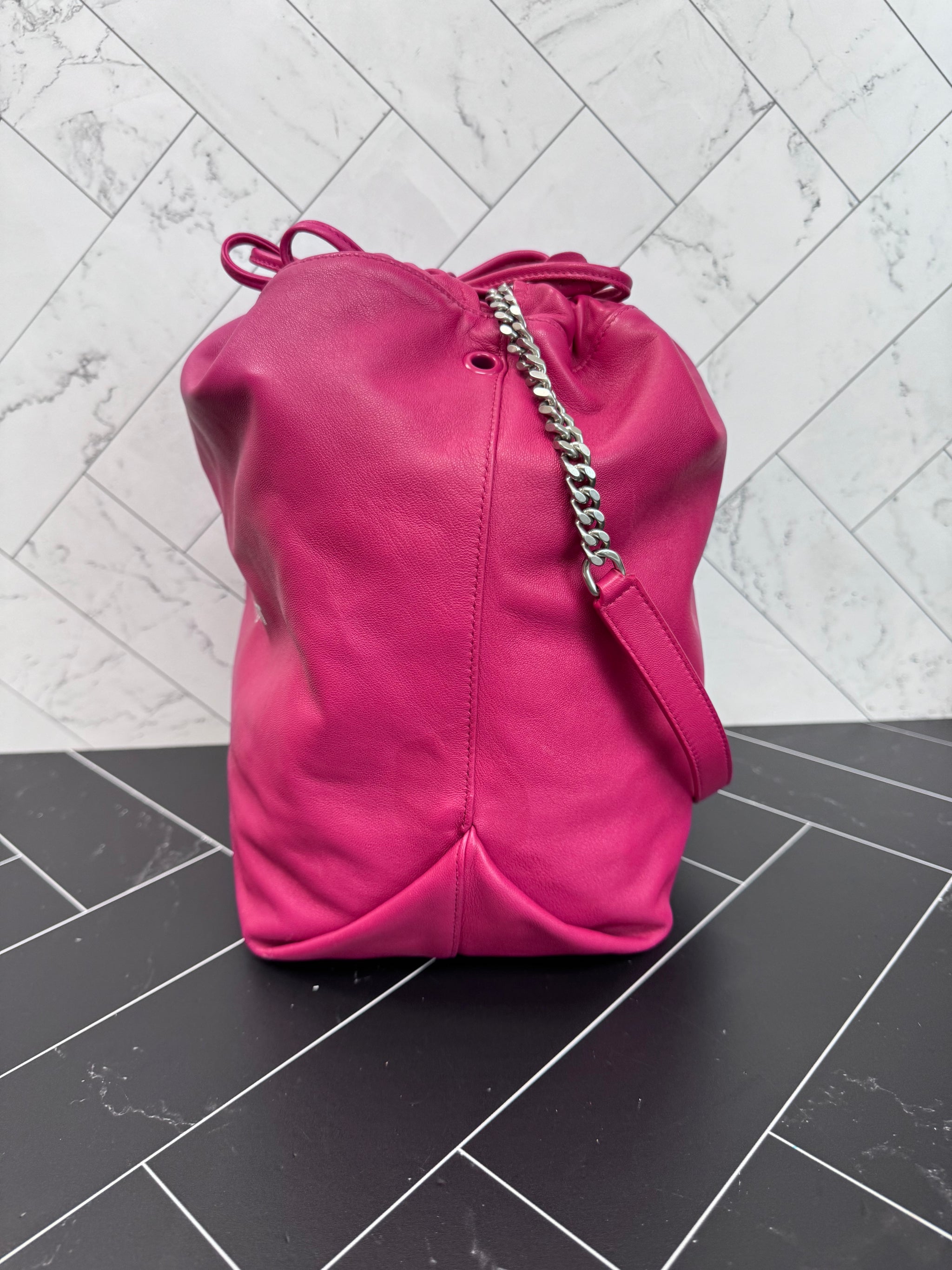Saint Laurent Pink Teddy Bucket Bag