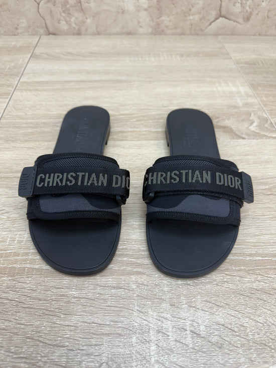 BRAND NEW- Christian Dior Black Camouflage Dio(r)evolution Slides Size: 37/7