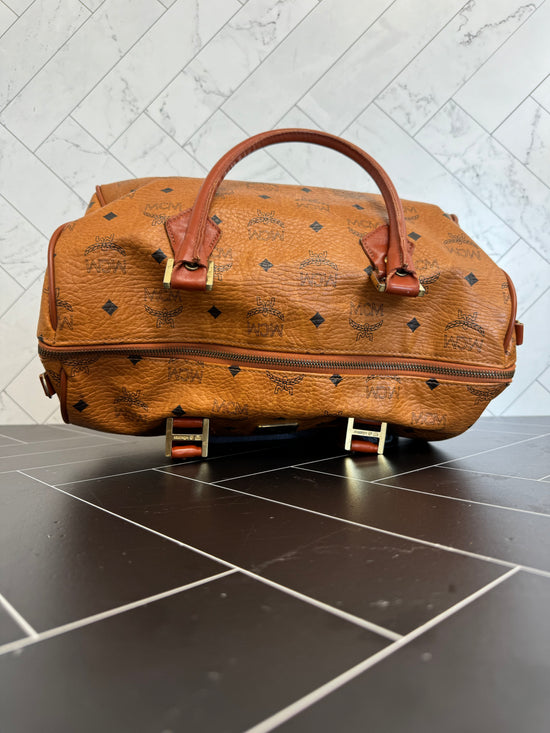 MCM Brown Vicetos Boston Bag