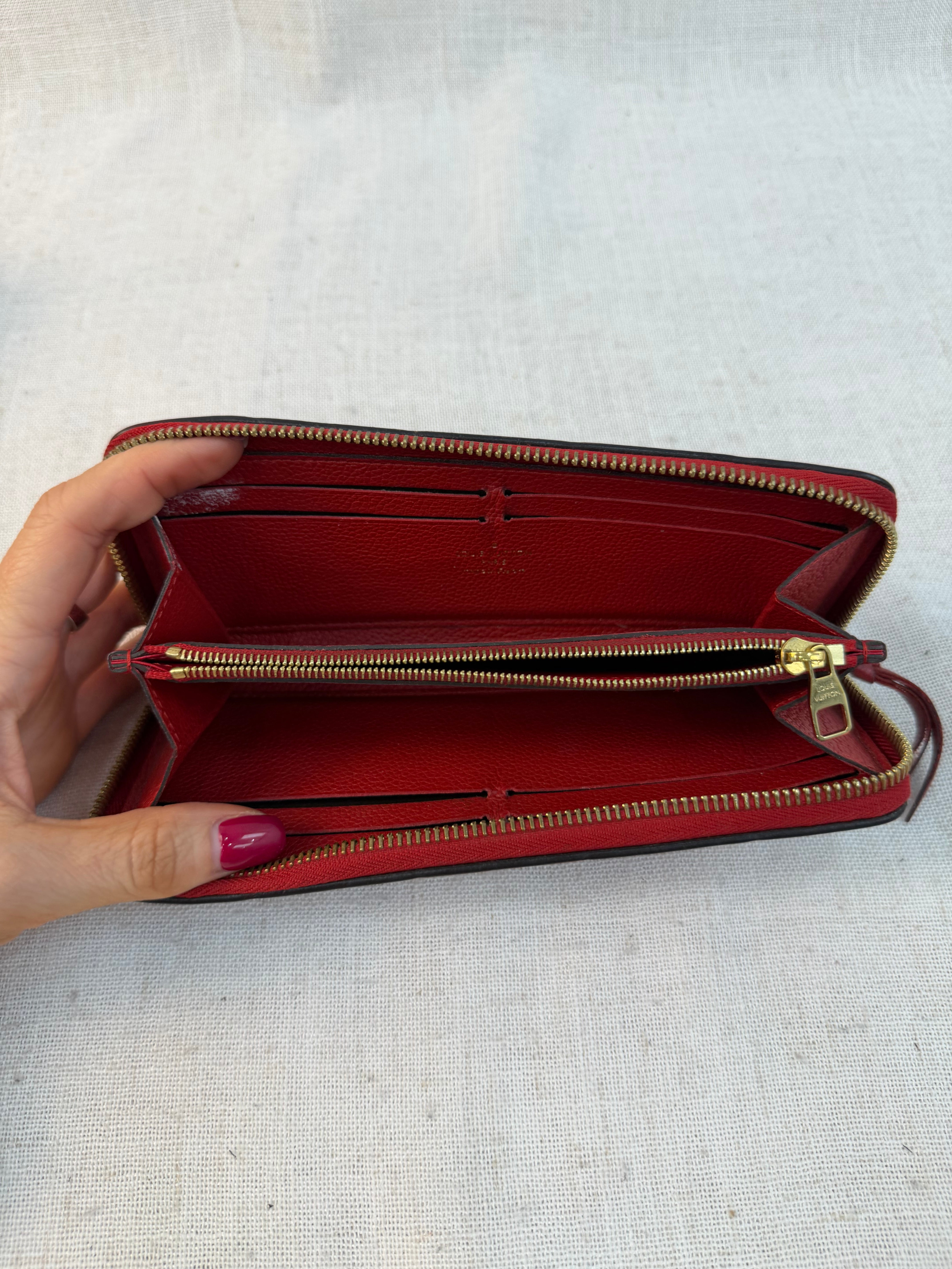 Louis Vuitton Empreinte Red Clemence Zippy Wallet