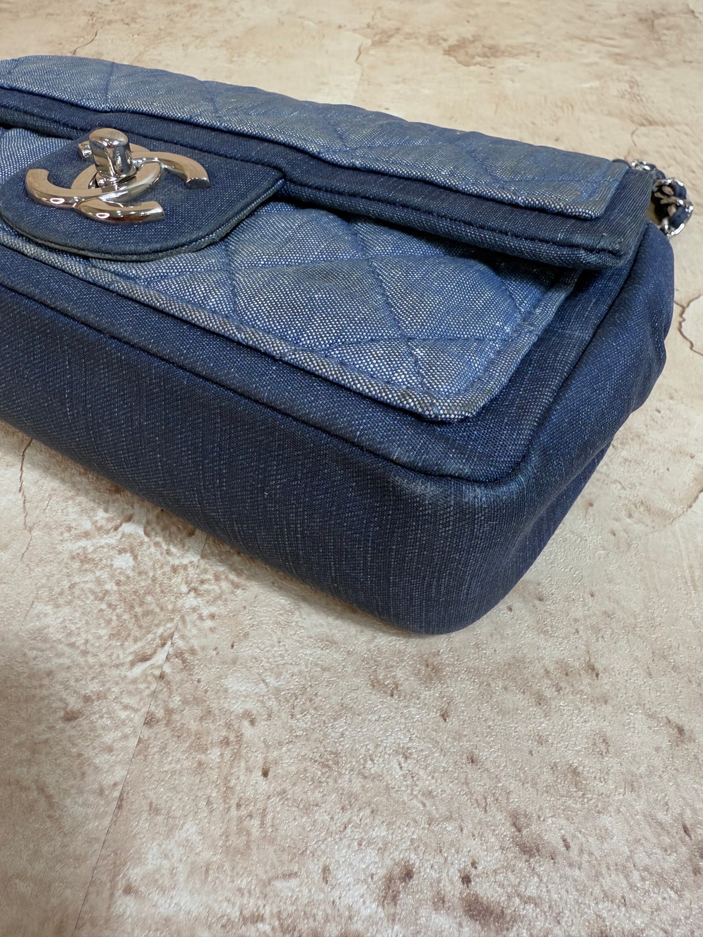 Chanel Denim Quilted Single Flap Small Bag