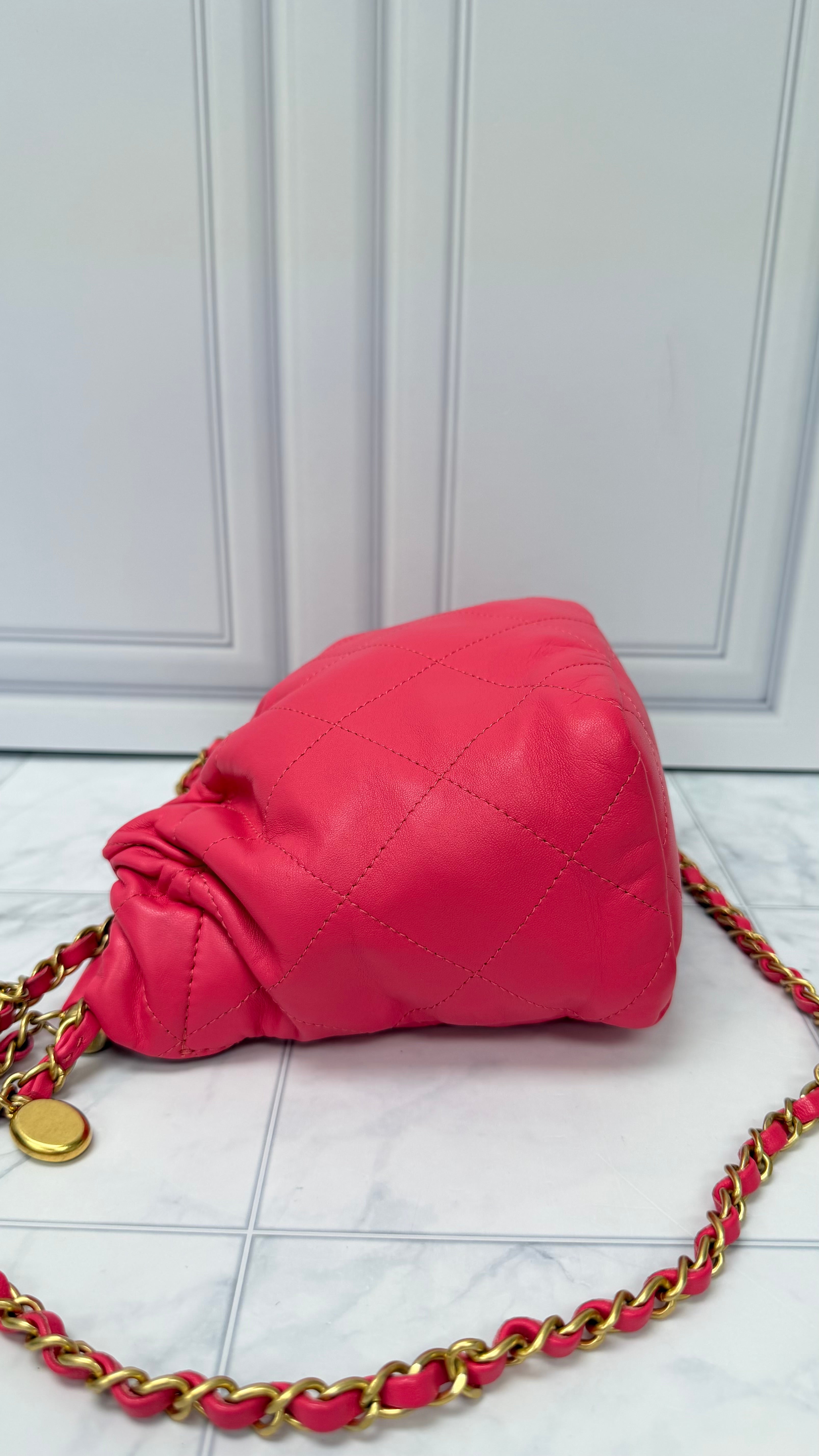 Chanel Pink Resin Charms Small Bucket Bag