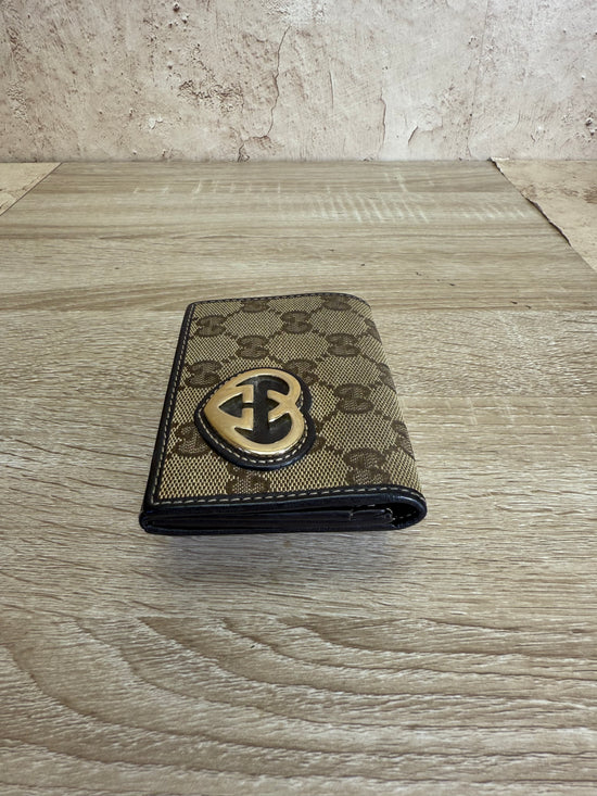 Gucci Brown GG Canvas Heart Compact Wallet