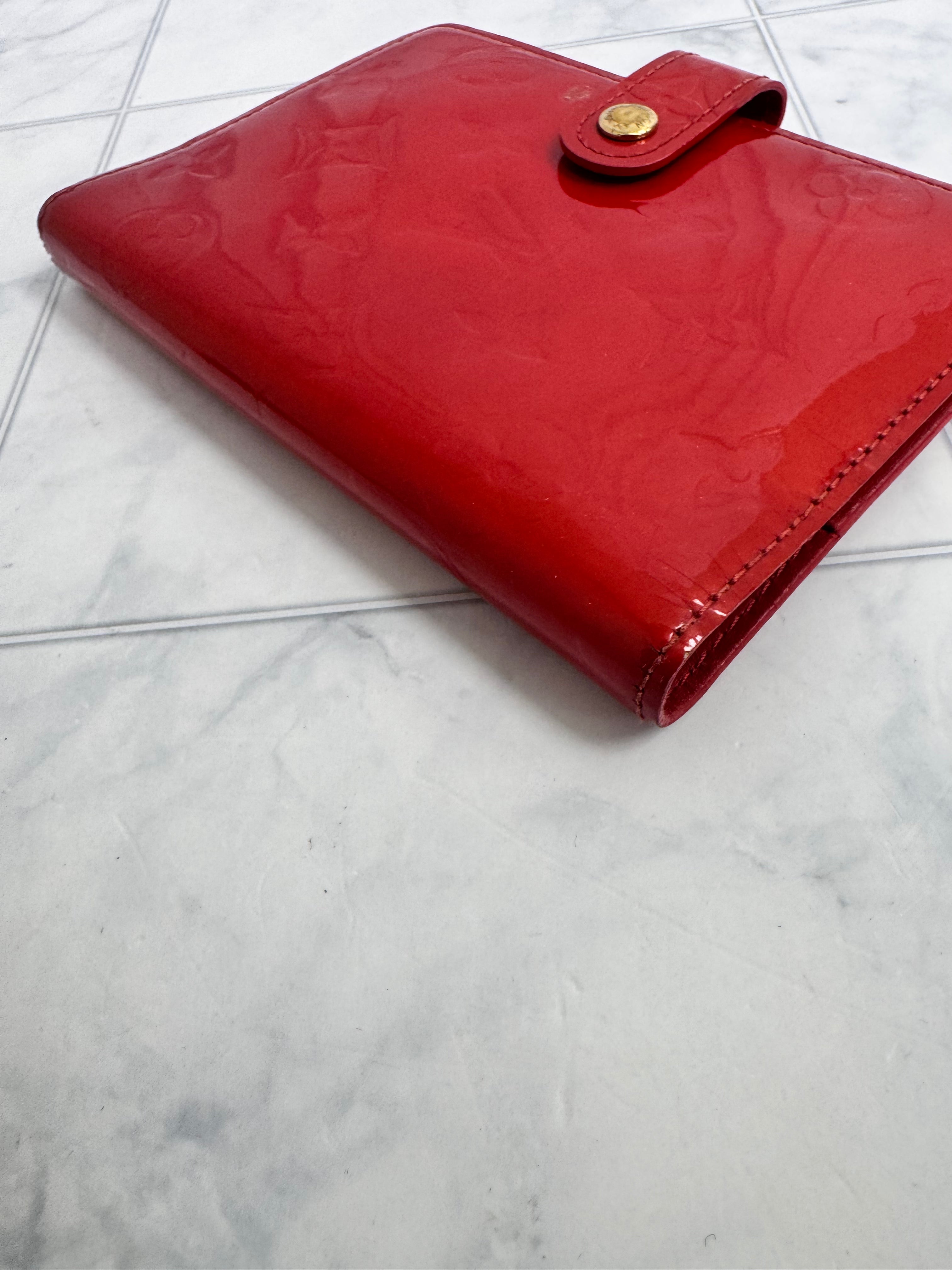 Louis Vuitton Red Monogram Vernis Agenda PM