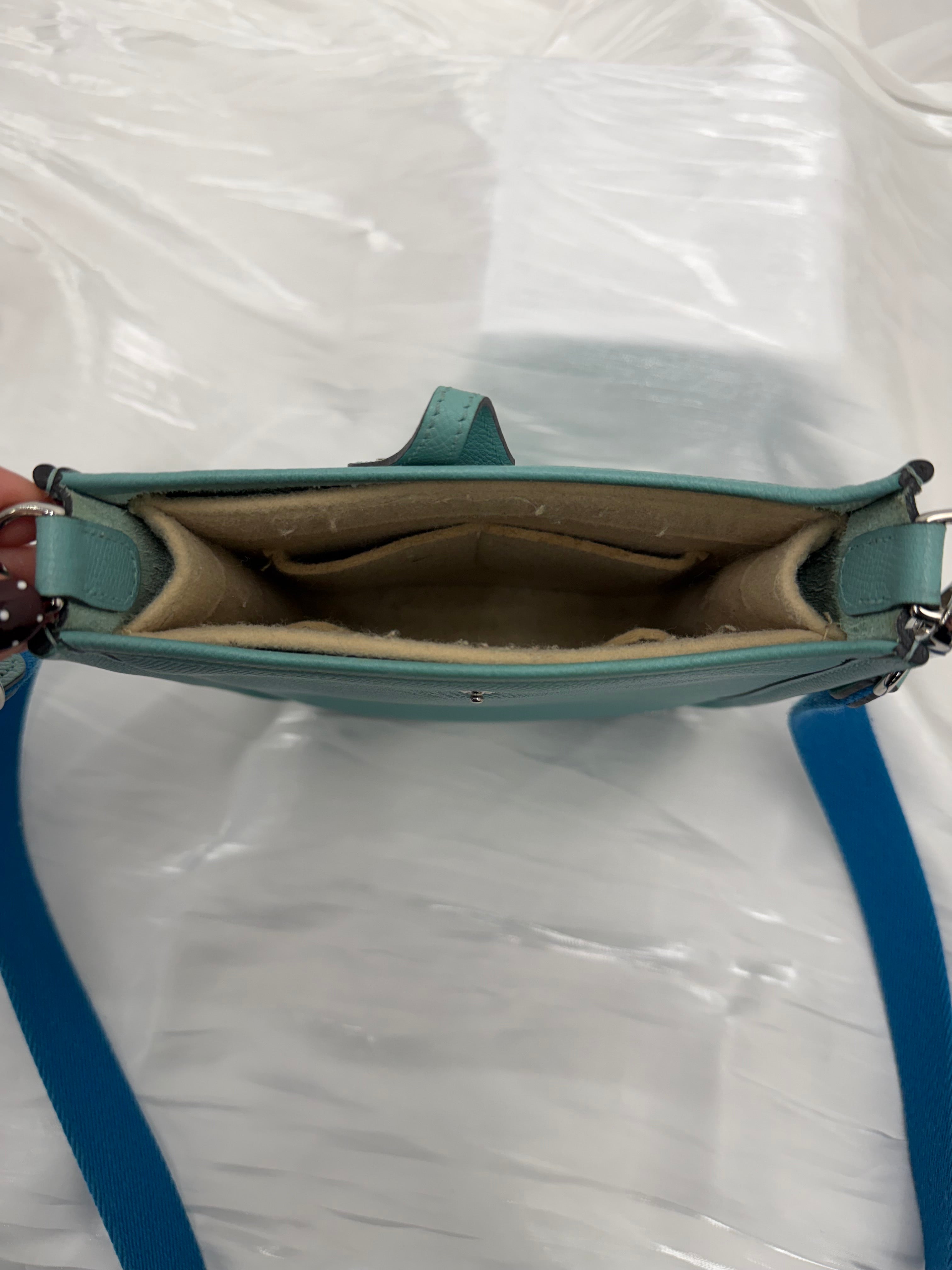 Hermes Blue & Mint Epsom Evelyn TPM