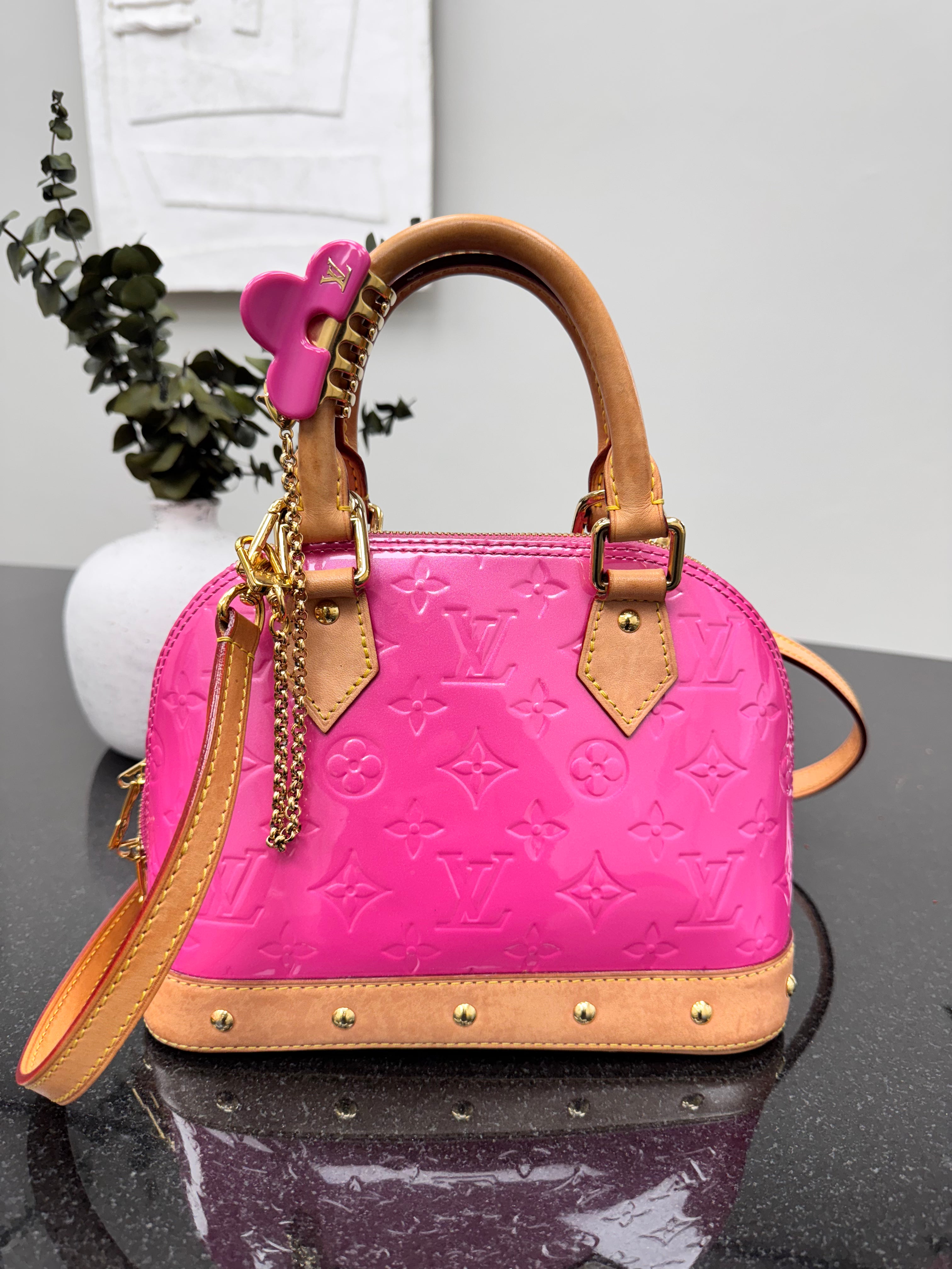 Louis Vuitton Pink Monogram Vernis Alma Handbag BB