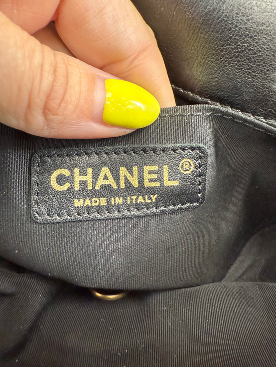 Chanel Black Lambskin V Stitch 2Way Bag
