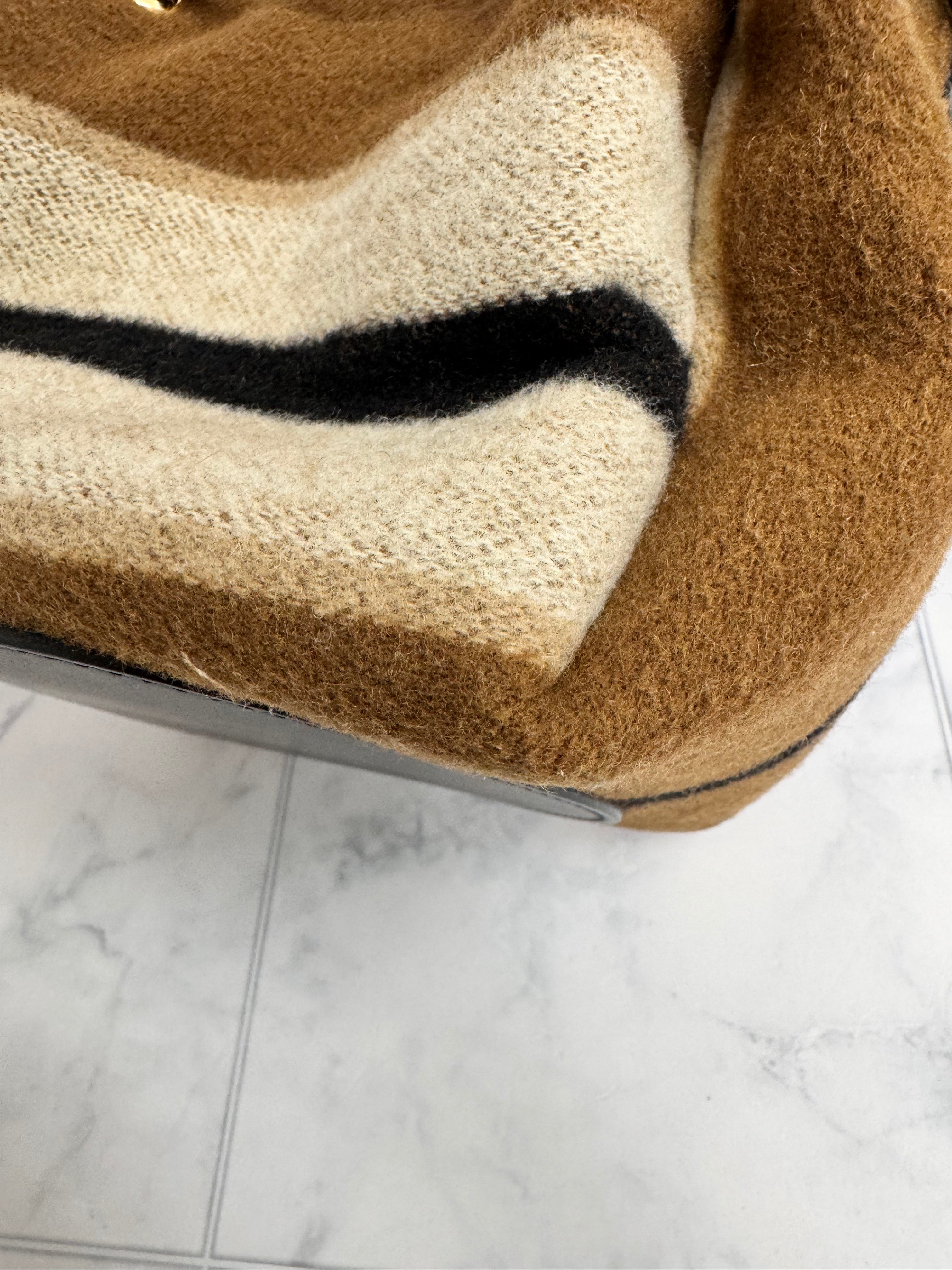 *DONS DROP* Burberry Brown Striped Wool Blanket Bucket Bag