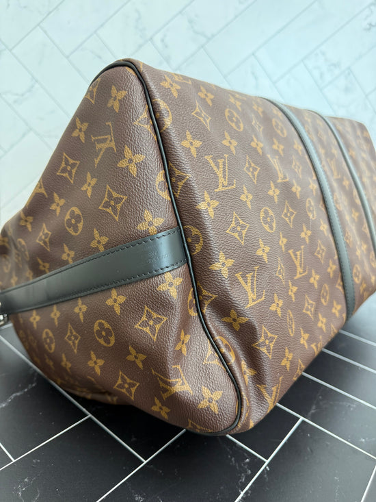 Louis Vuitton Monogram Macassar Keepall 55 Bandouliere