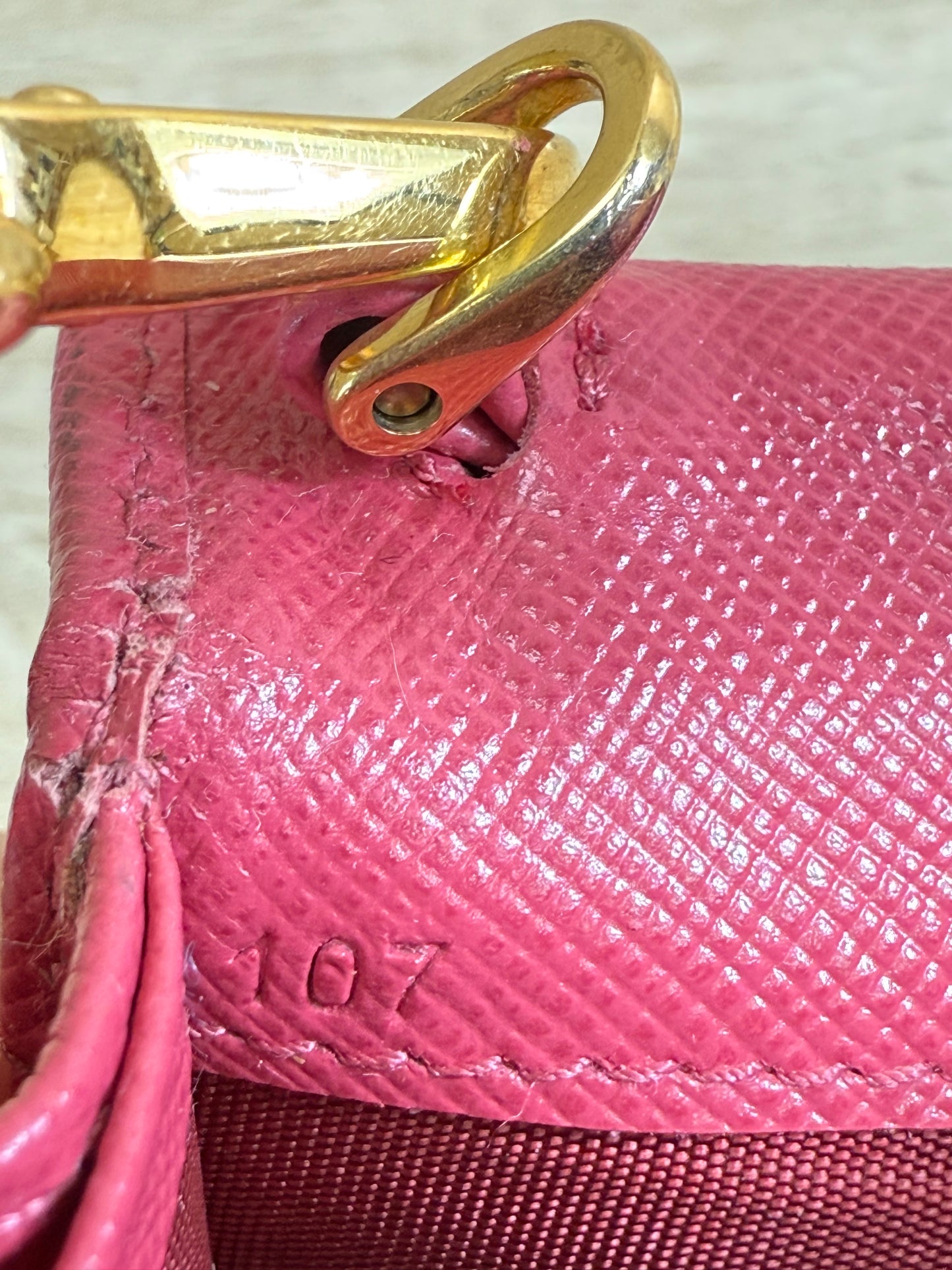 Prada Pink Saffiano Leather Card Case