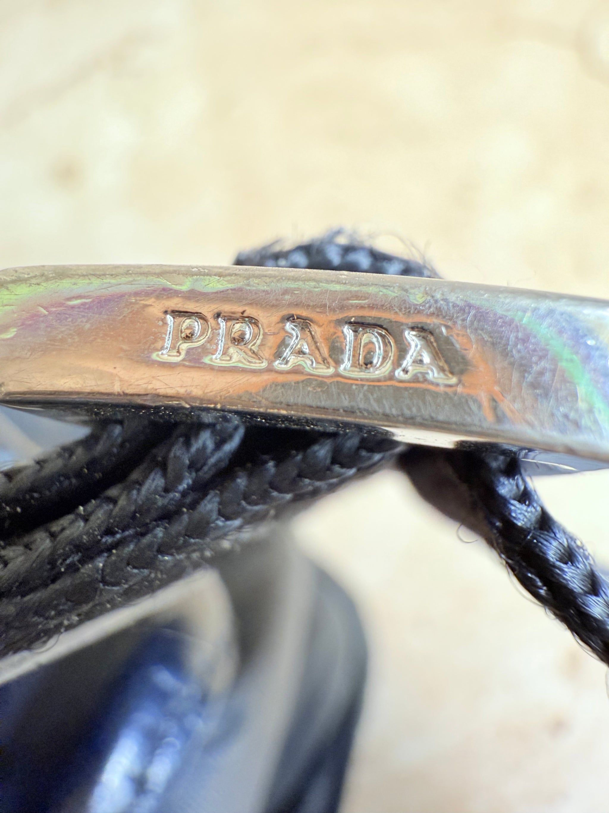 Prada Black Nylon Leather Trim Messenger Bag