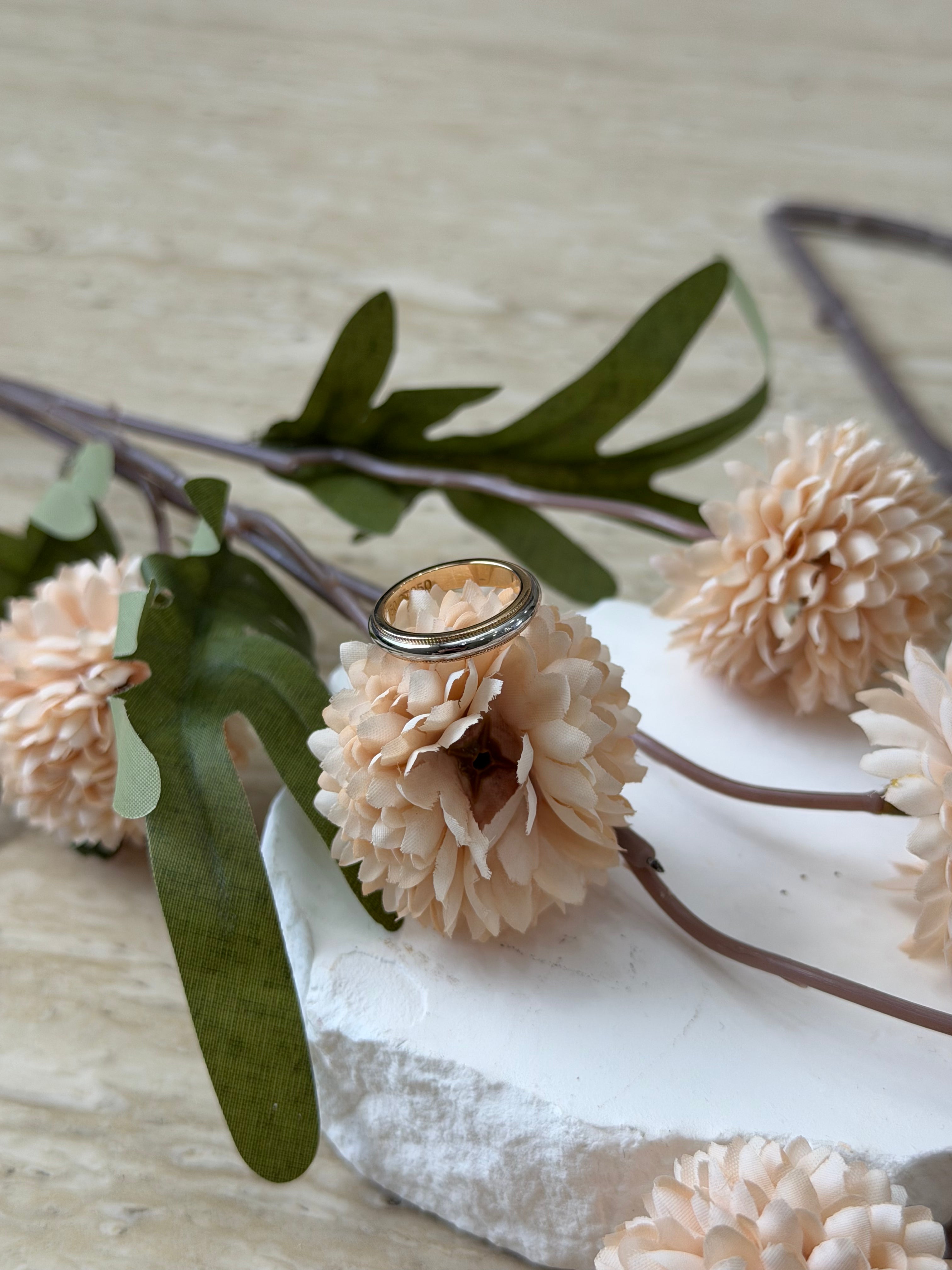 Tiffany & Co. Platinum & 18k Yellow Gold 3mm Ring Size 5