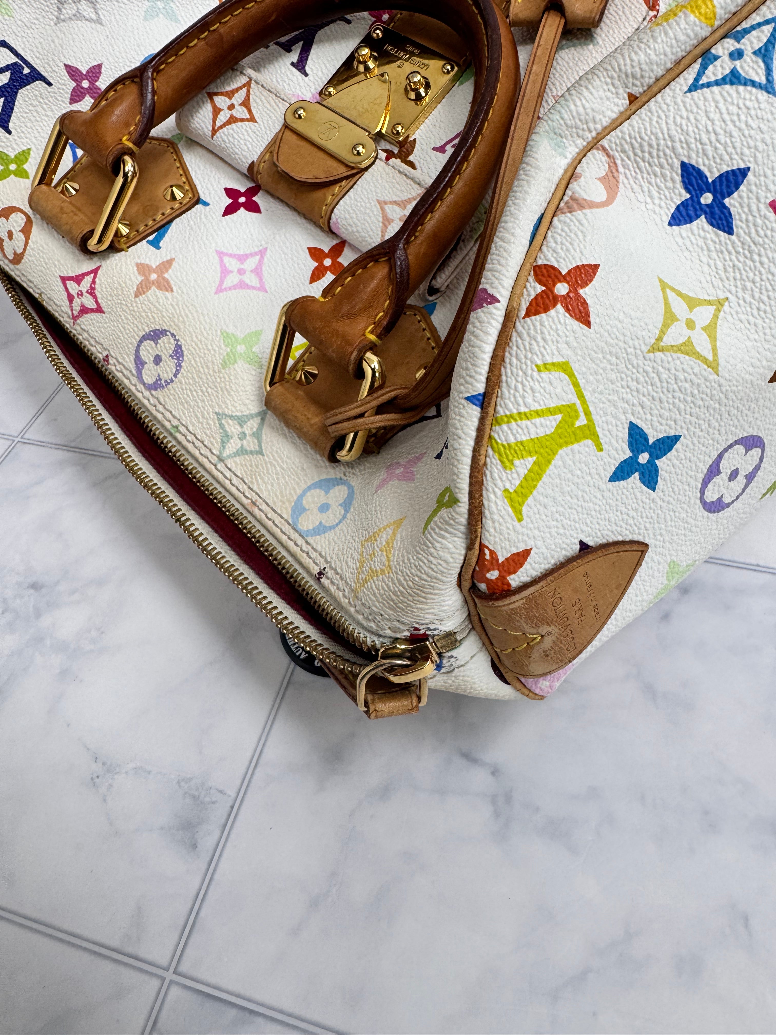 *DONS DROP* Louis Vuitton White Multicolor Monogram Speedy 30