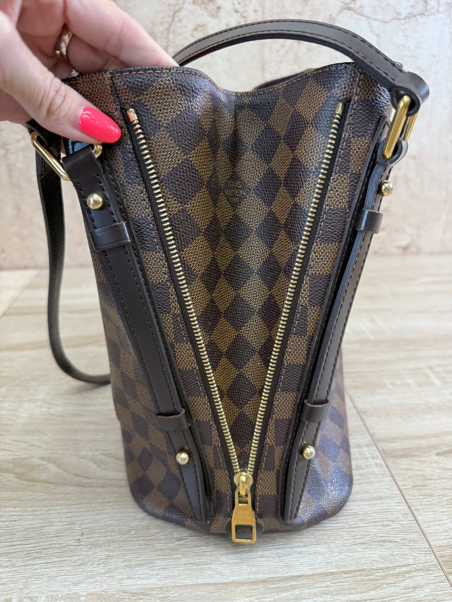 Louis Vuitton Damier Ebene Cabas Rivington Hobo Bag