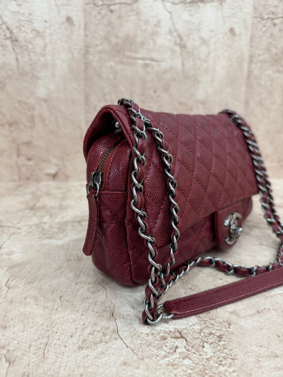 Chanel Burgundy Caviar Leather Flap Bag